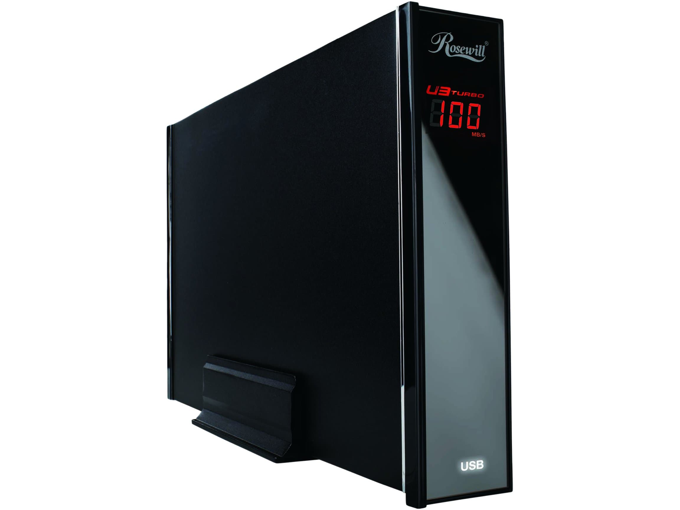 Rosewill Full Aluminum Hard Drive Enclosure 3.5” SATAIII USB 3.0 with Transmission Speed LCD Display RX356-U-LED