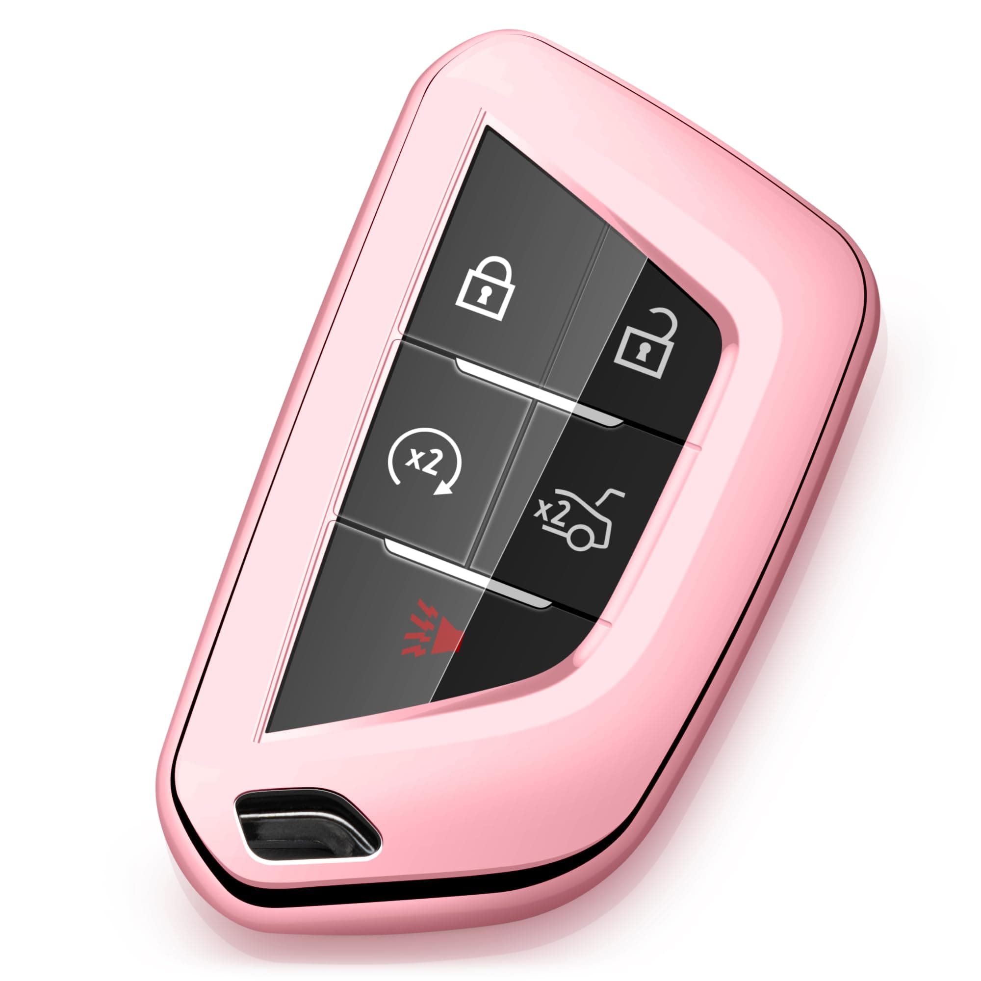 Compatible with Cadillac Key Fob Cover for CT4 CT5 V Lyriq Escalade ESV Optiq Vistiq Car Key Case Pink Accessories 2020-2026
