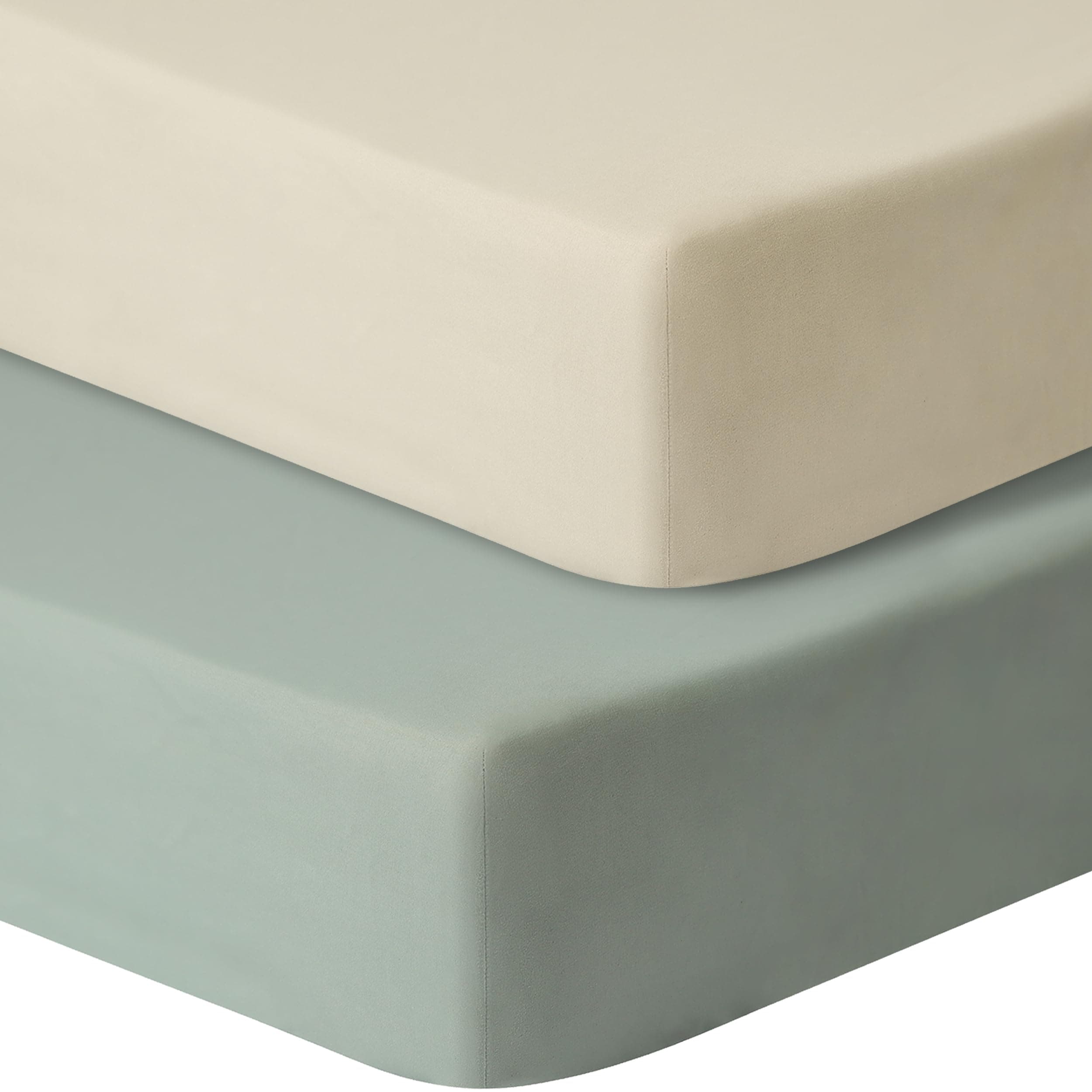 Baby Crib Sheets for Boys Girls, 2 Pack Fitted Crib Sheet for Standard Crib and Toddler Mattress, Soft Microfiber Baby Sheet 52x28x8in (Brown & Green)
