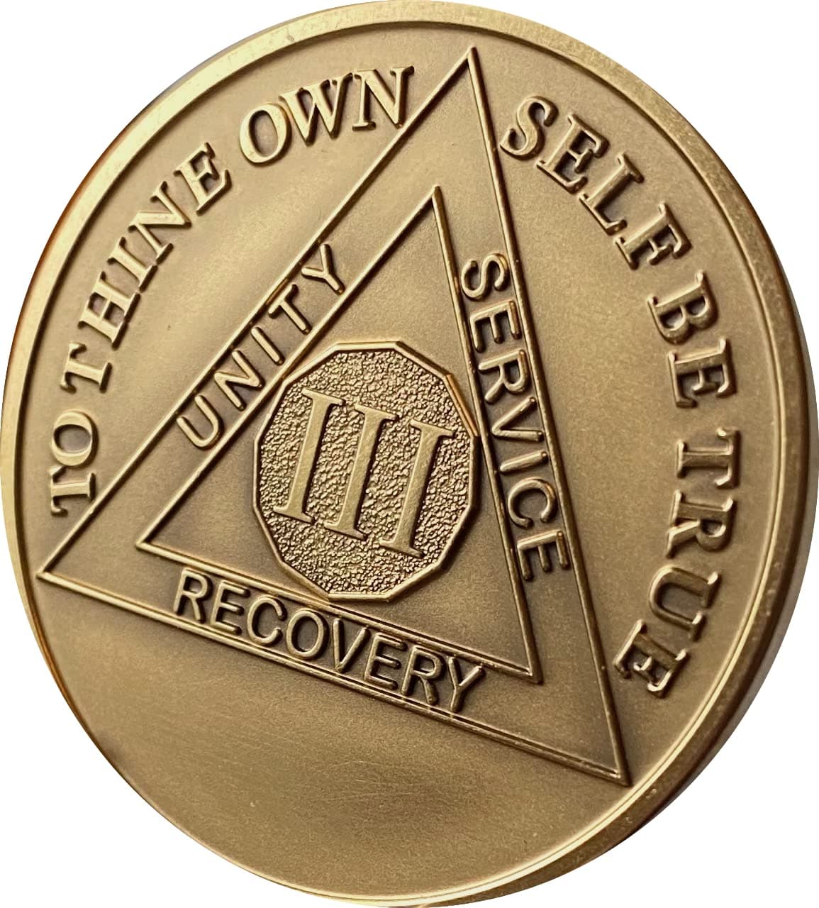 3 Year AA Medallion Large 1.5 Inch Heavy Premium Bronze Sobriety Chip