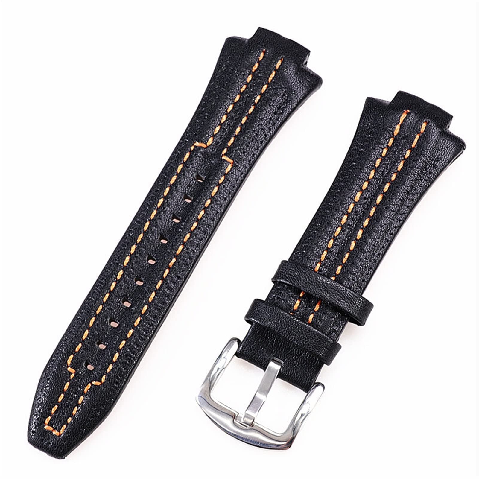 BEDCYFor Seiko Sportura SNL029P2-SNL021P1 SNL595P2 SNL017P1 Leather Watch Strap Watchband Bracelet Belt 27mmx15 Convex mouth