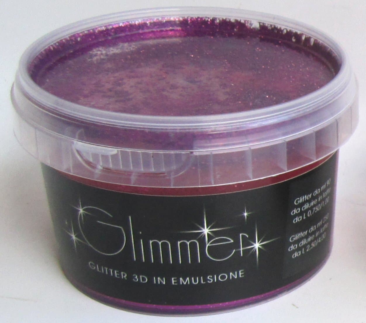 Glimmer: "Glimmer 3D" Purple Glitter Emulsion for Water-based and Decorative Paint 250ml/8.45fl.oz [ Italian Import ]