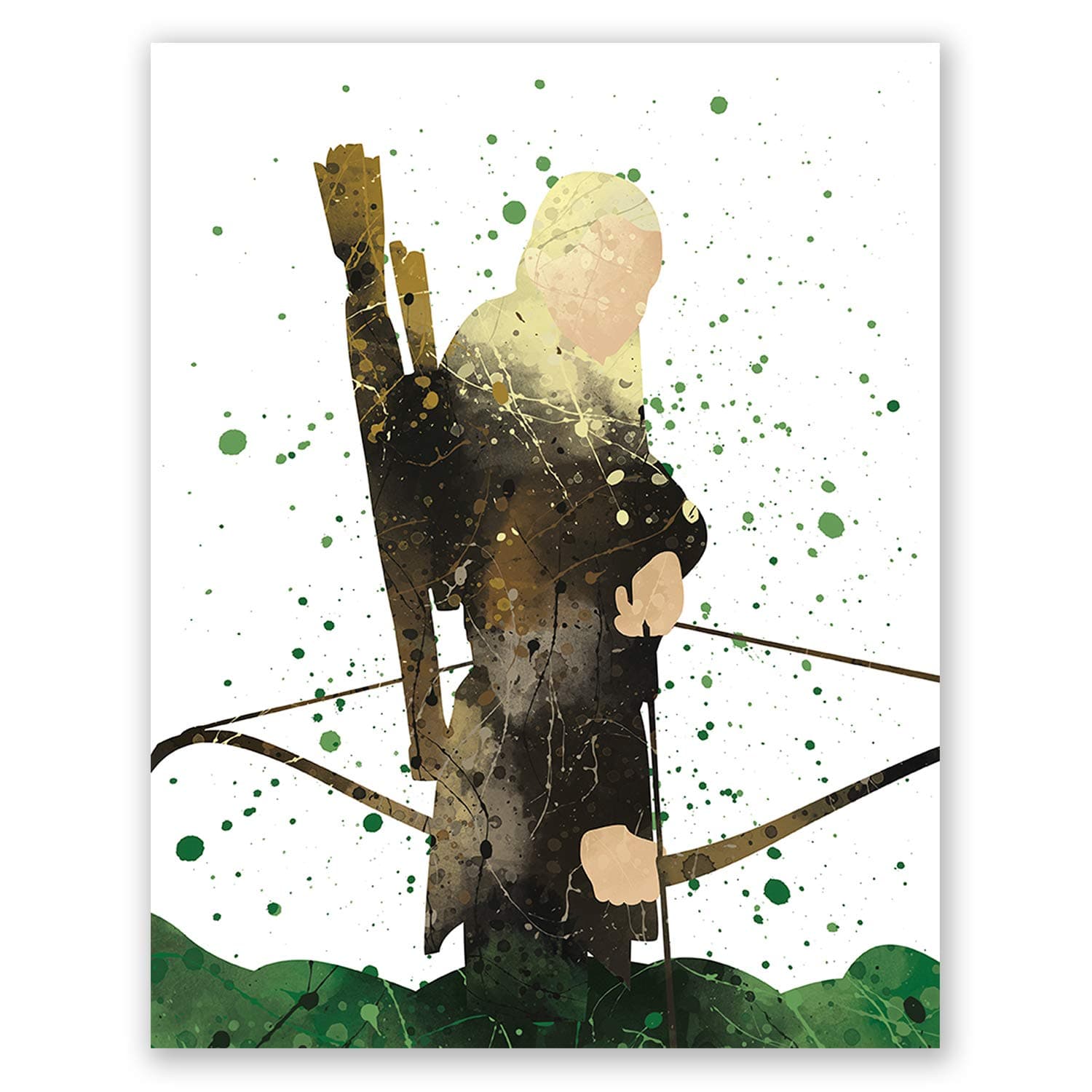 Legolas Art Poster – Lord of The Rings Wall Decor Print – Orlando Bloom – LOTR Watercolor Artwork – Home Room Picture (8x10)