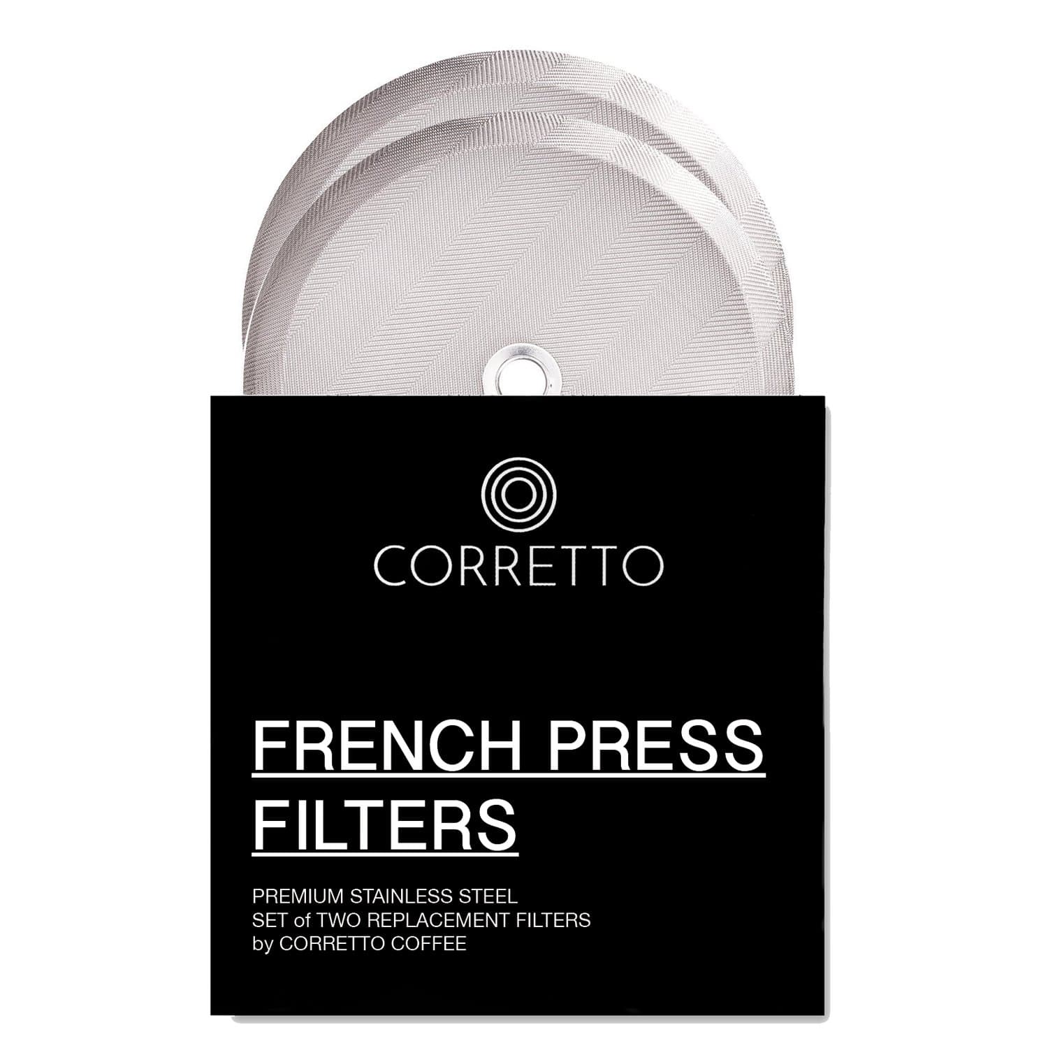 Set of 2 Replacement French Press Filters for 34 Oz French Press | Fine Mesh French Press Screens Compatible with Bodum, Secura, Espro and Most 8-Cup French Press | 4 inch