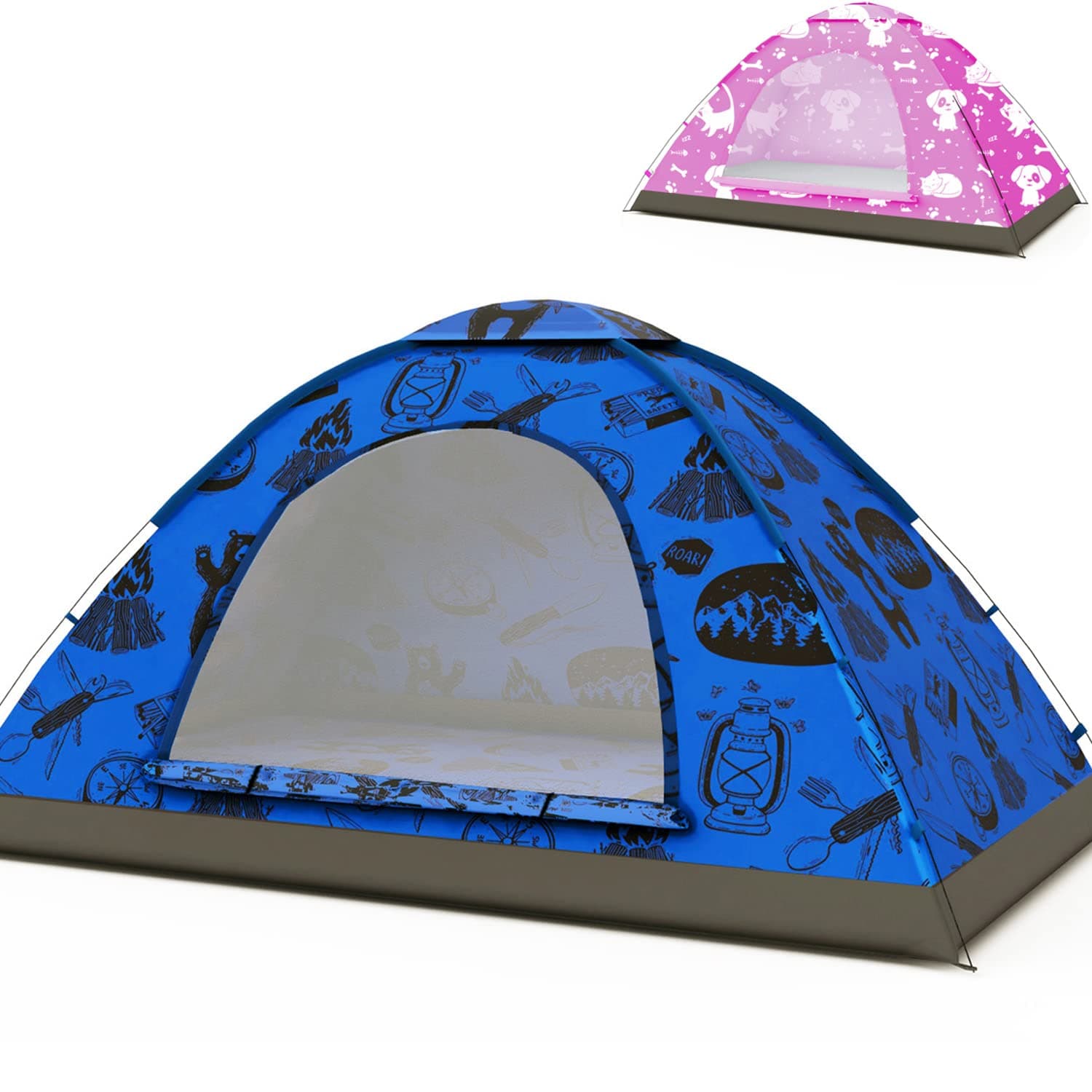 KidzAdventure 2 in 1 Kids Tent for Camping/Kids Play Tent| Backpacking Tent for Kids |Easy Set Up Camping Tent