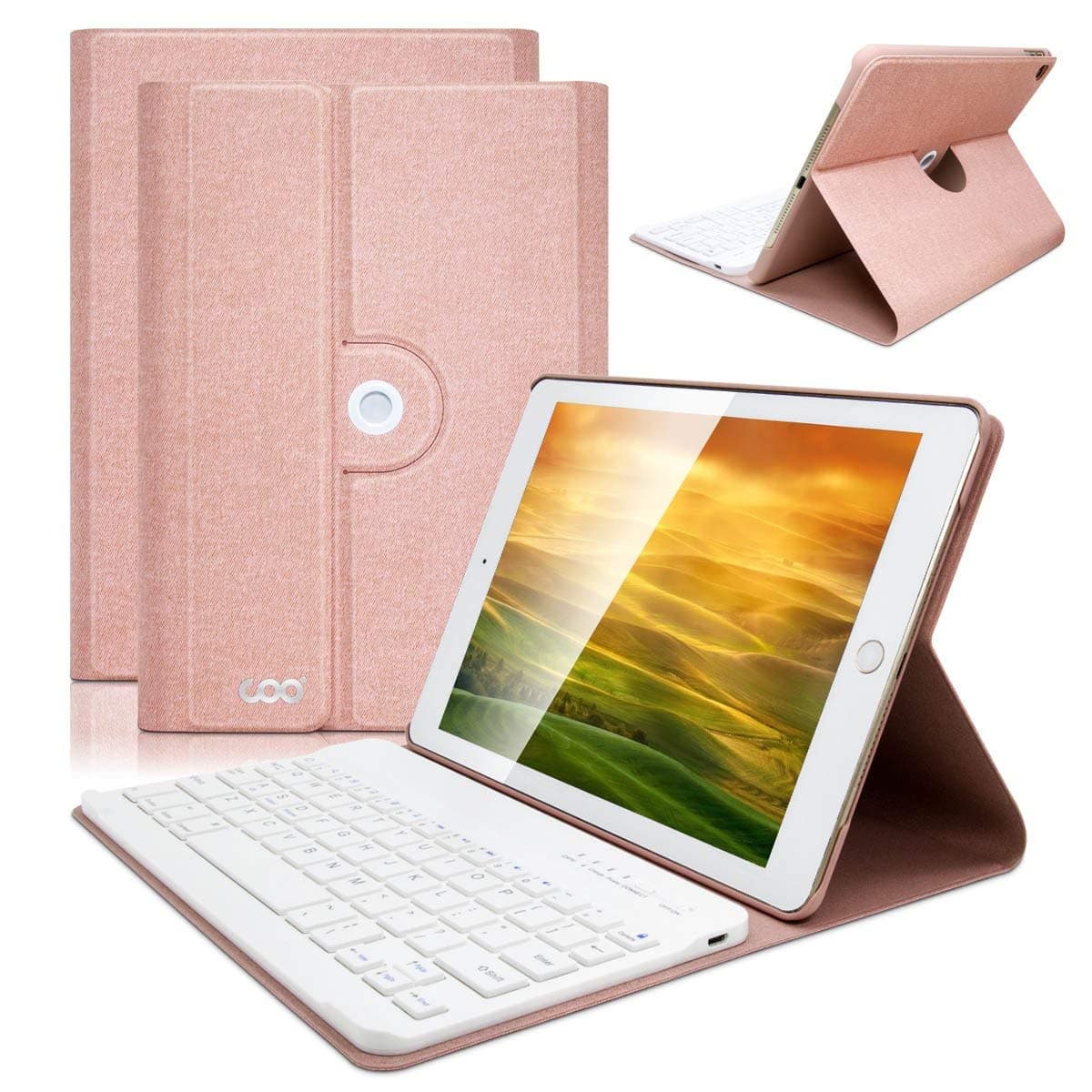 iPad Keyboard Case for iPad 9.7, COO iPad Air Case With Keyboard ， Magnetically Detachable Wireless Bluetooth for Apple ipad 2018(6th Gen)/iPad 2017(5th Gen)/iPad Pro 9.7 inch/iPad Air 2/1