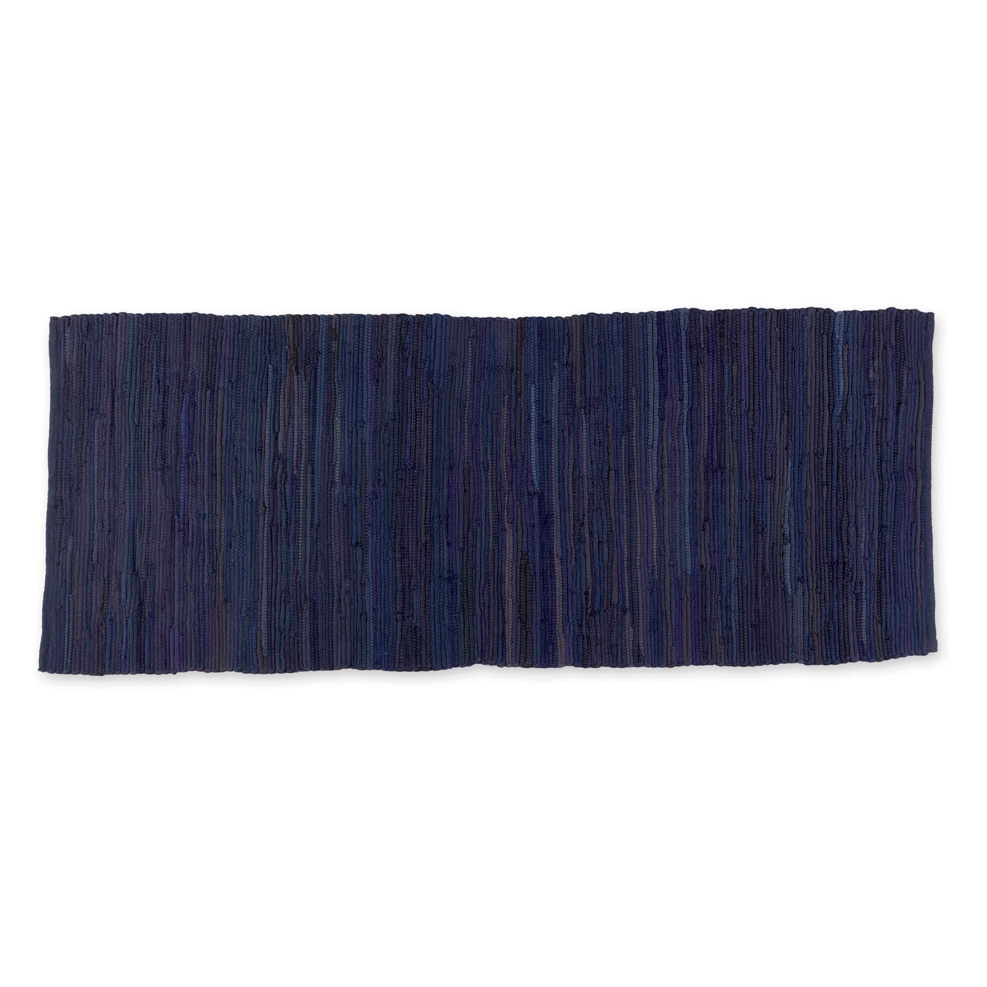 DII Chindi Home Collection Handwoven Multicolor Area Rag Run, 2' 3" x 6', Nautical Blue