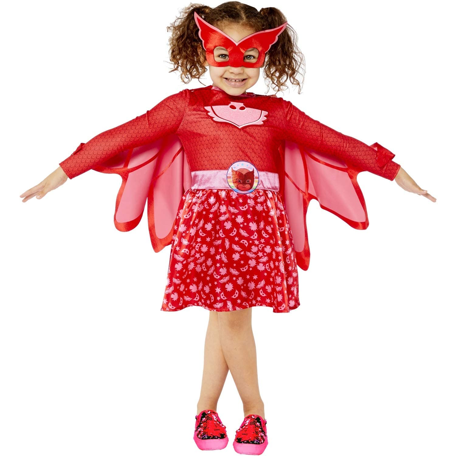 amscan (PKT) (9908860) Child Girls Pink Owlette PJ Masks Costume Dress Costume (3-4yrs)