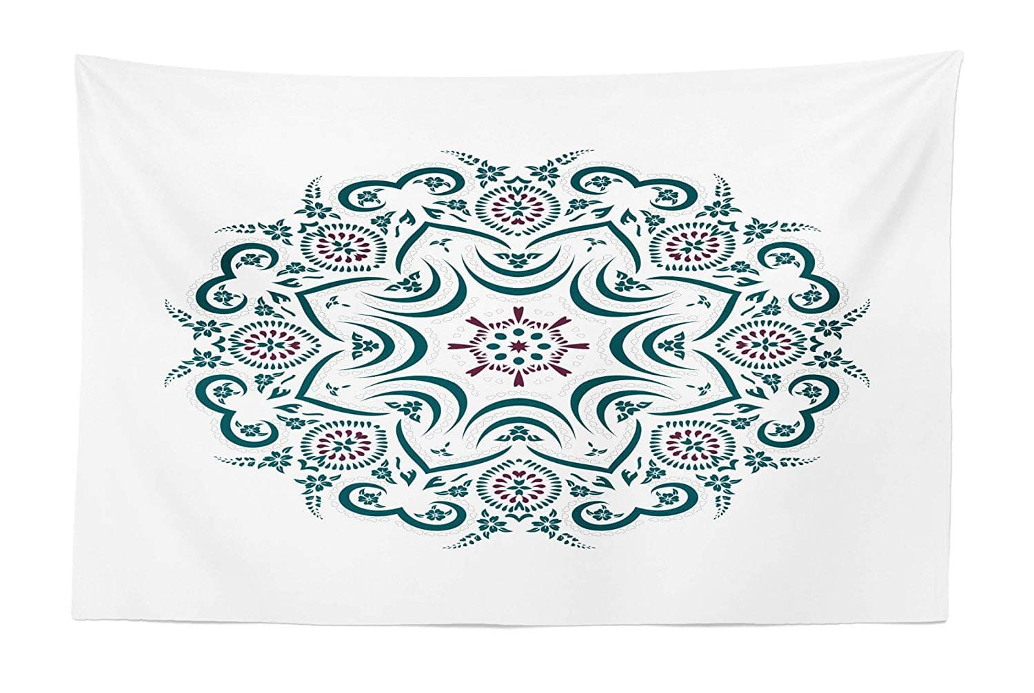 SODIKA Mandala Tapestry, Authentic Tibetan Temple Figured Stylized Celestial Around Unifying Centre Print, Fabric Wall Hanging Decor for Bedroom Living Room Dorm, 28 W X 23 L inches, Green Red