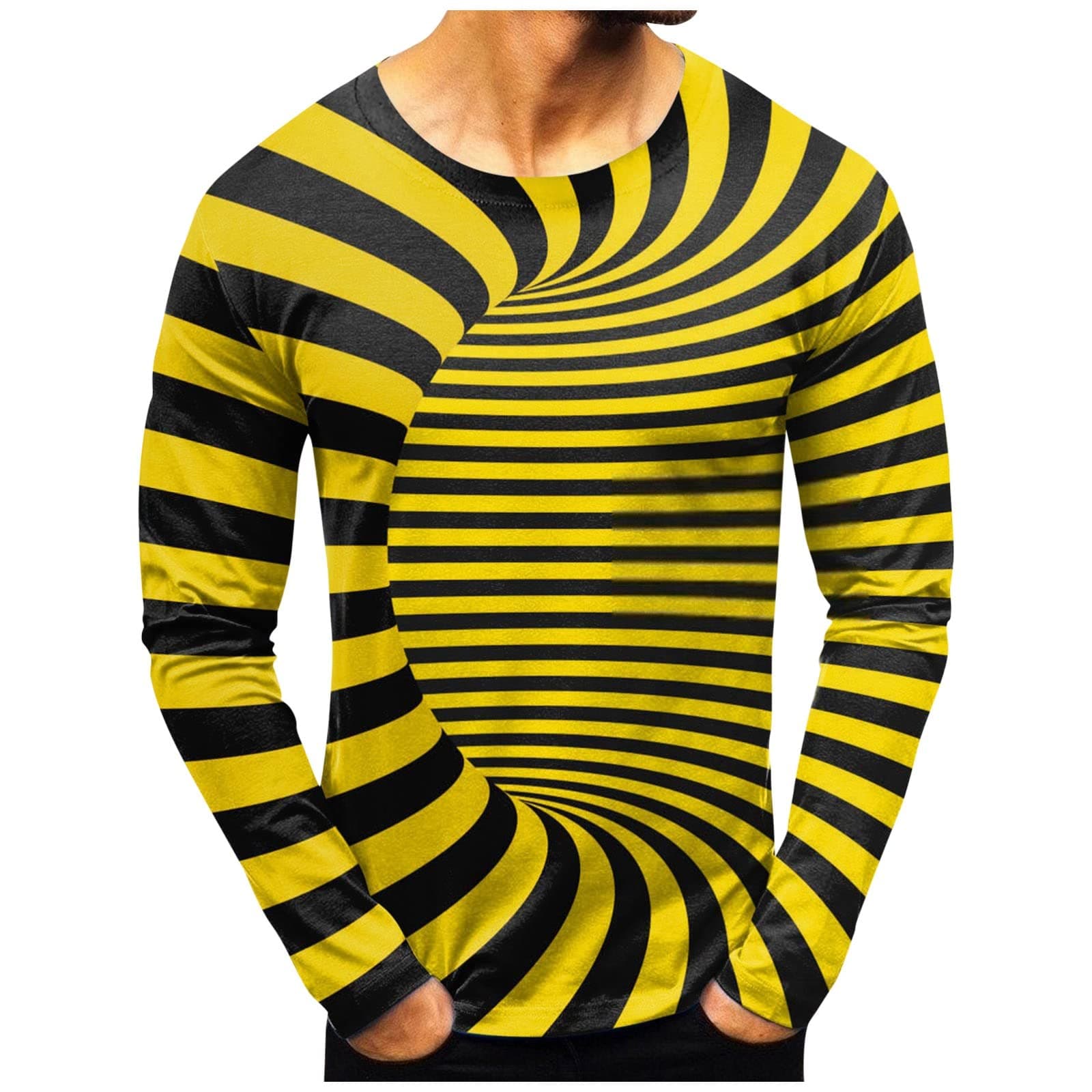 Sweatshirts for Men UK Long Sleeve Crewneck Hoodies Regular Autumn Elastic Pullover Warm Hiking Biker Hoody Tops for Travelling, Walking