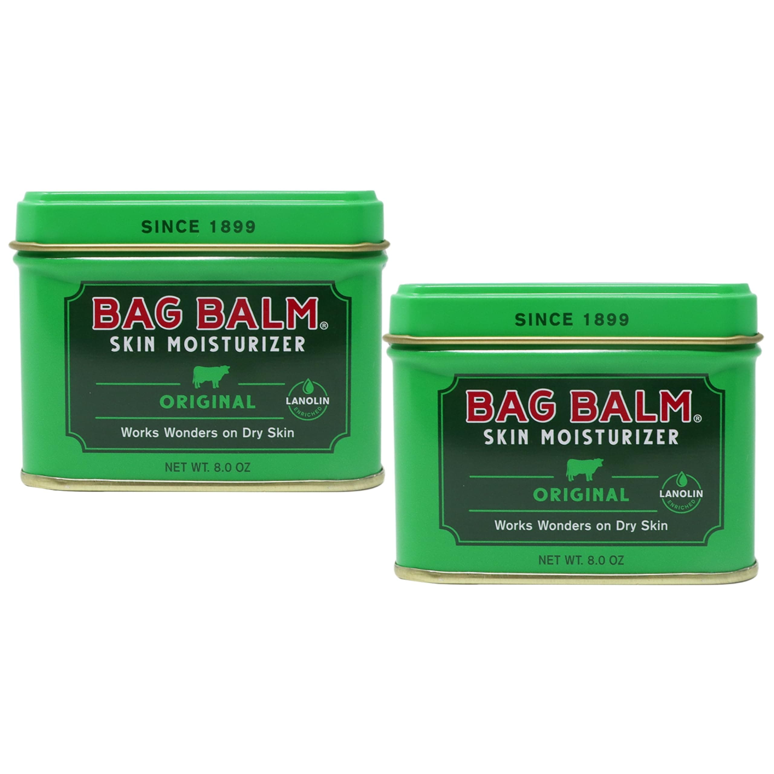 Bag Balm Vermont’s Original Pet Paw & Skin Balm – Moisturizing Salve for Dry, Cracked Paws, Noses & Rough Skin – 8 Ounce – 2 Pack