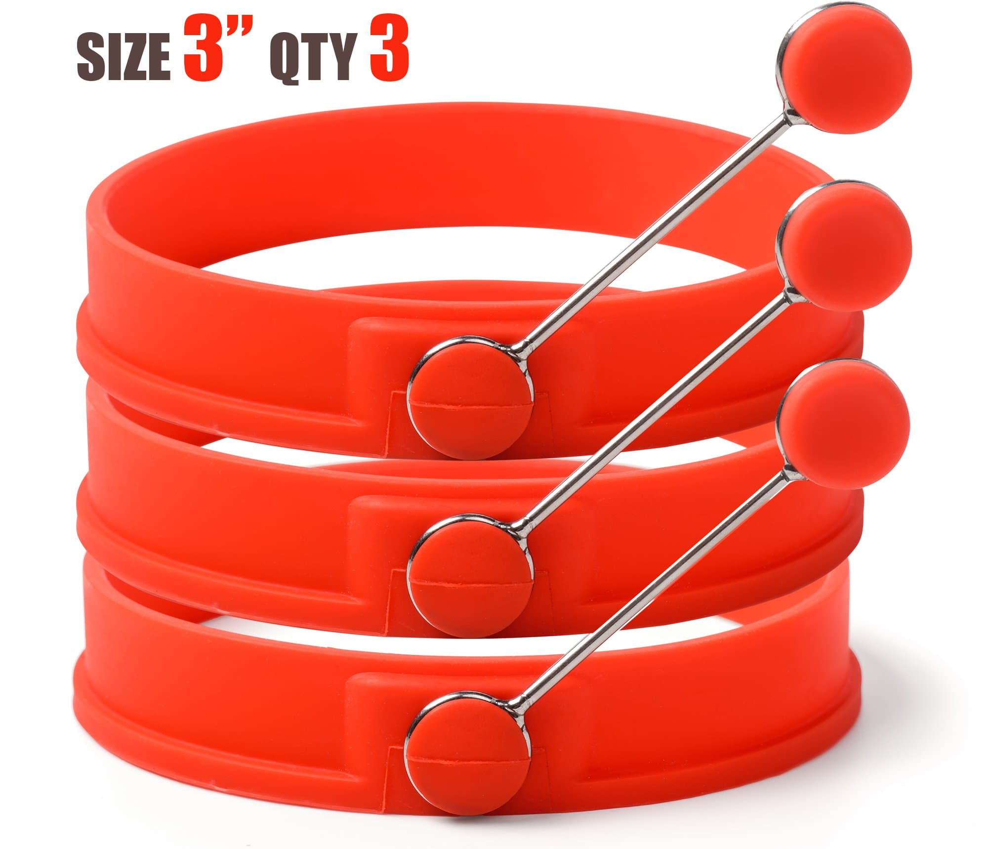 3" Silicone Egg & Pancake Rings - 3 Pack