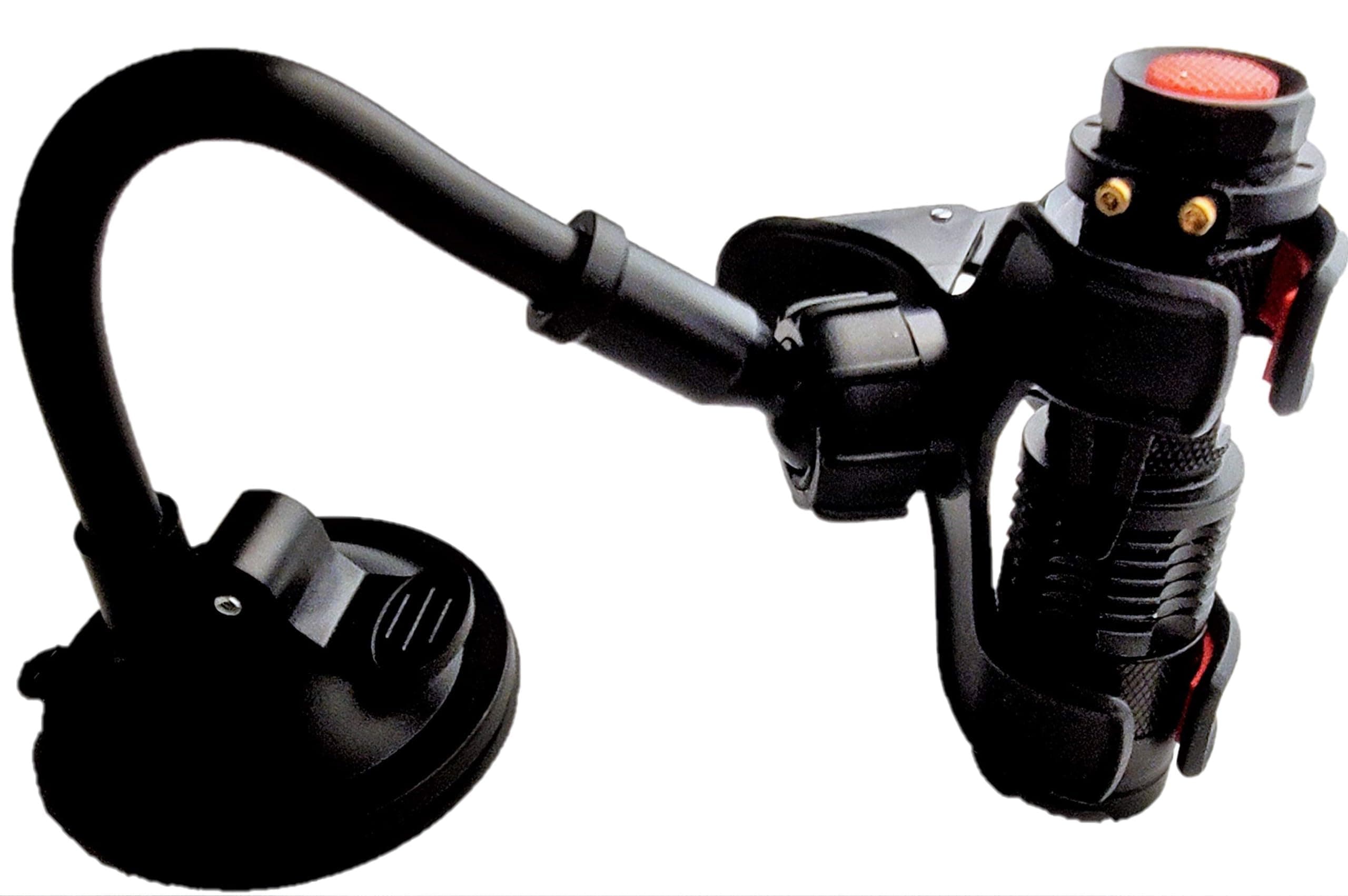 Windshield Repair UV Light - Ultraviolet Flashlight Rock Chip Glass Repair - Including Suction Cup Mount with Lever - Hands Free Windshield Repair Resin and Pit Filler Curing Tool