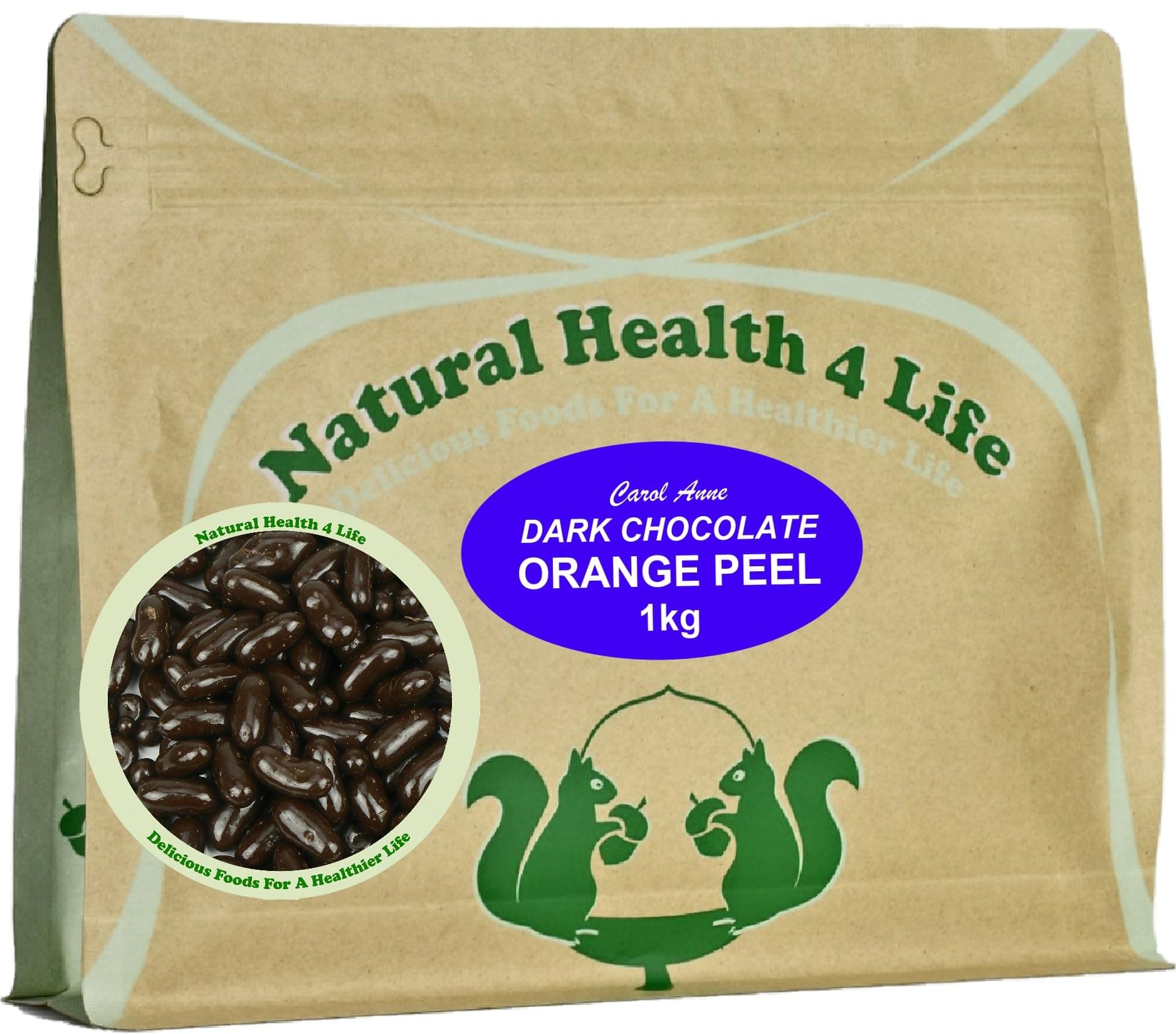 Carol Anne Confectioner Dark Chocolate Orange Peel 1kg in Resealable Pouch, ‎Snack for Parties, Baking, Events (Pack of 1)