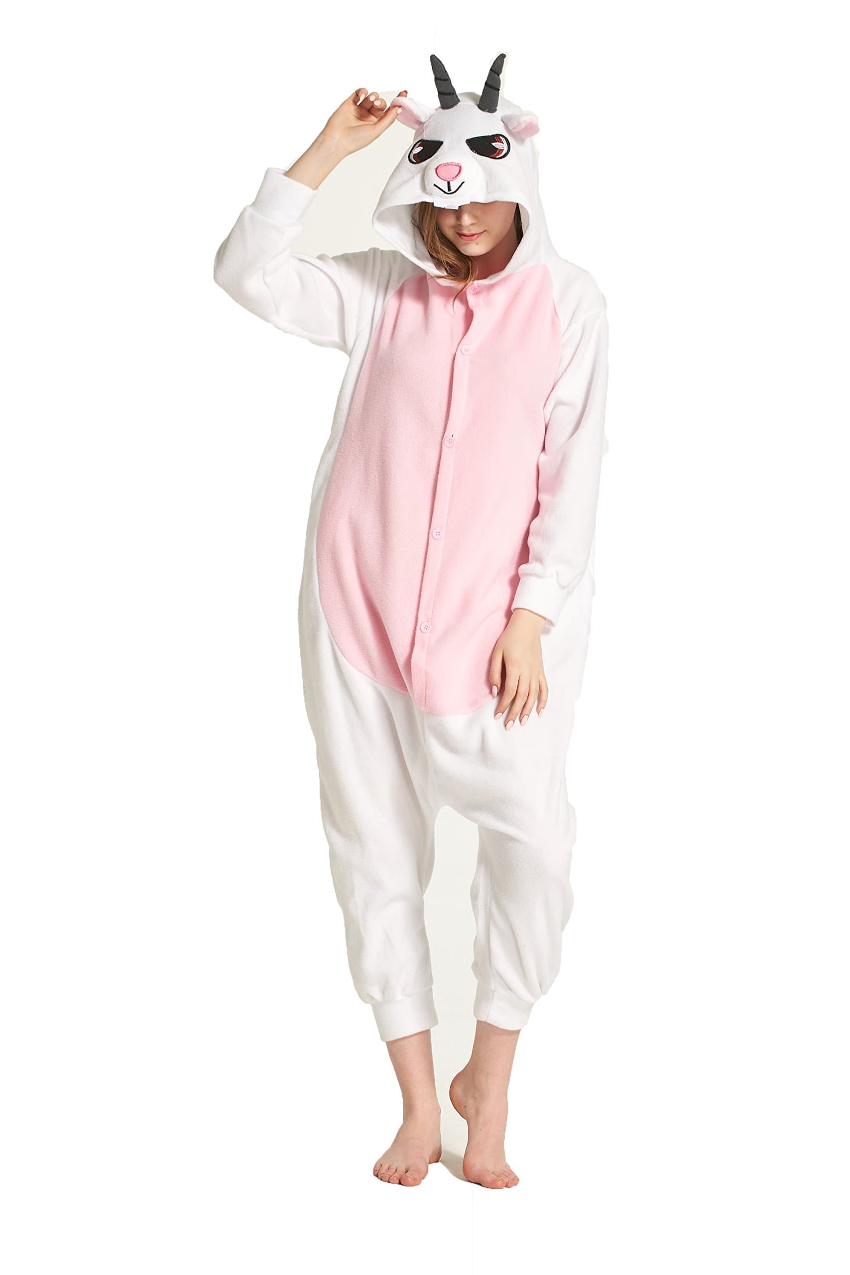 Novelty Halloween Costume Polar Fleece Animal Cosplay Goat Pajamas