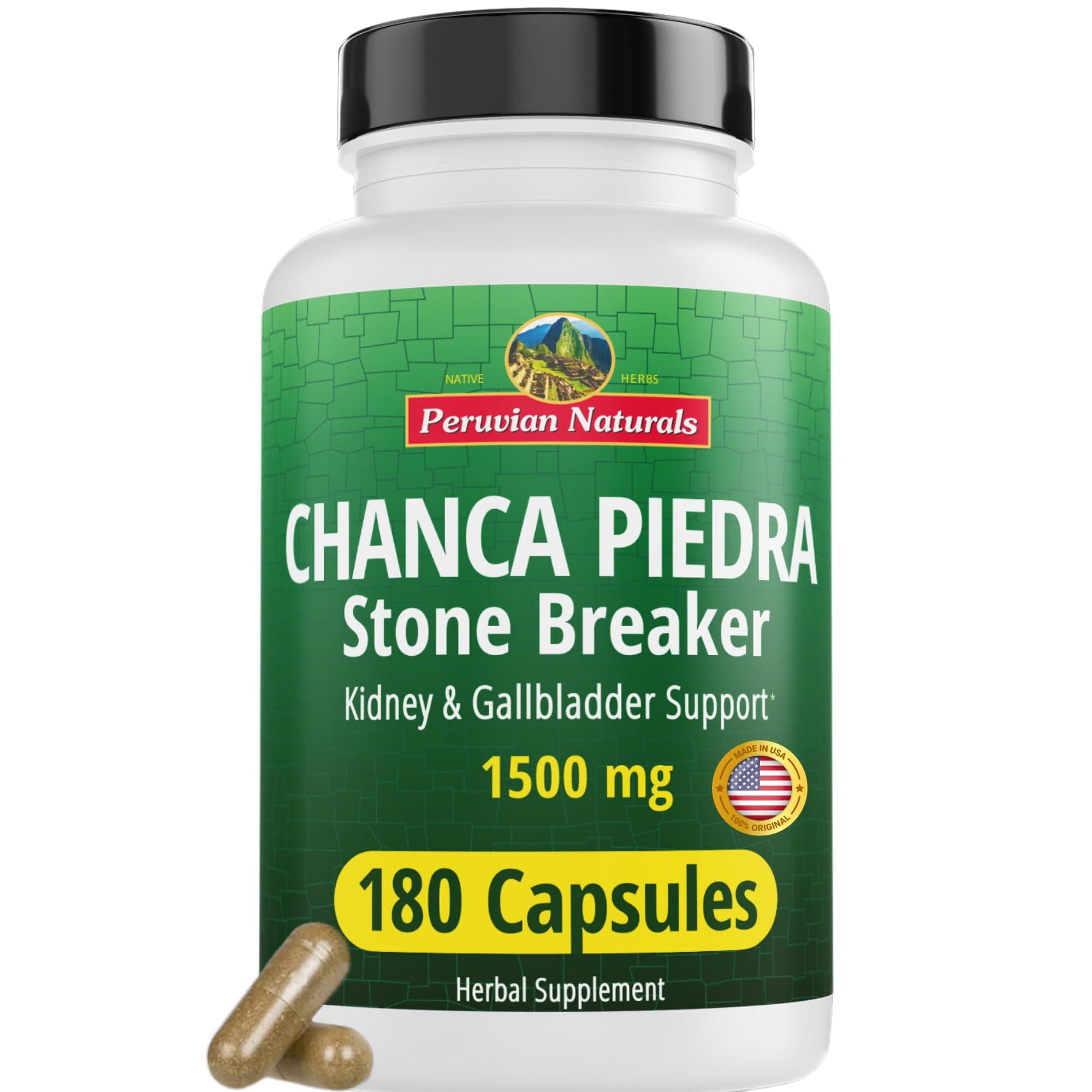 Chanca Piedra 180 Capsules Stone Breaker Kidney Supplement by Peruvian Naturals