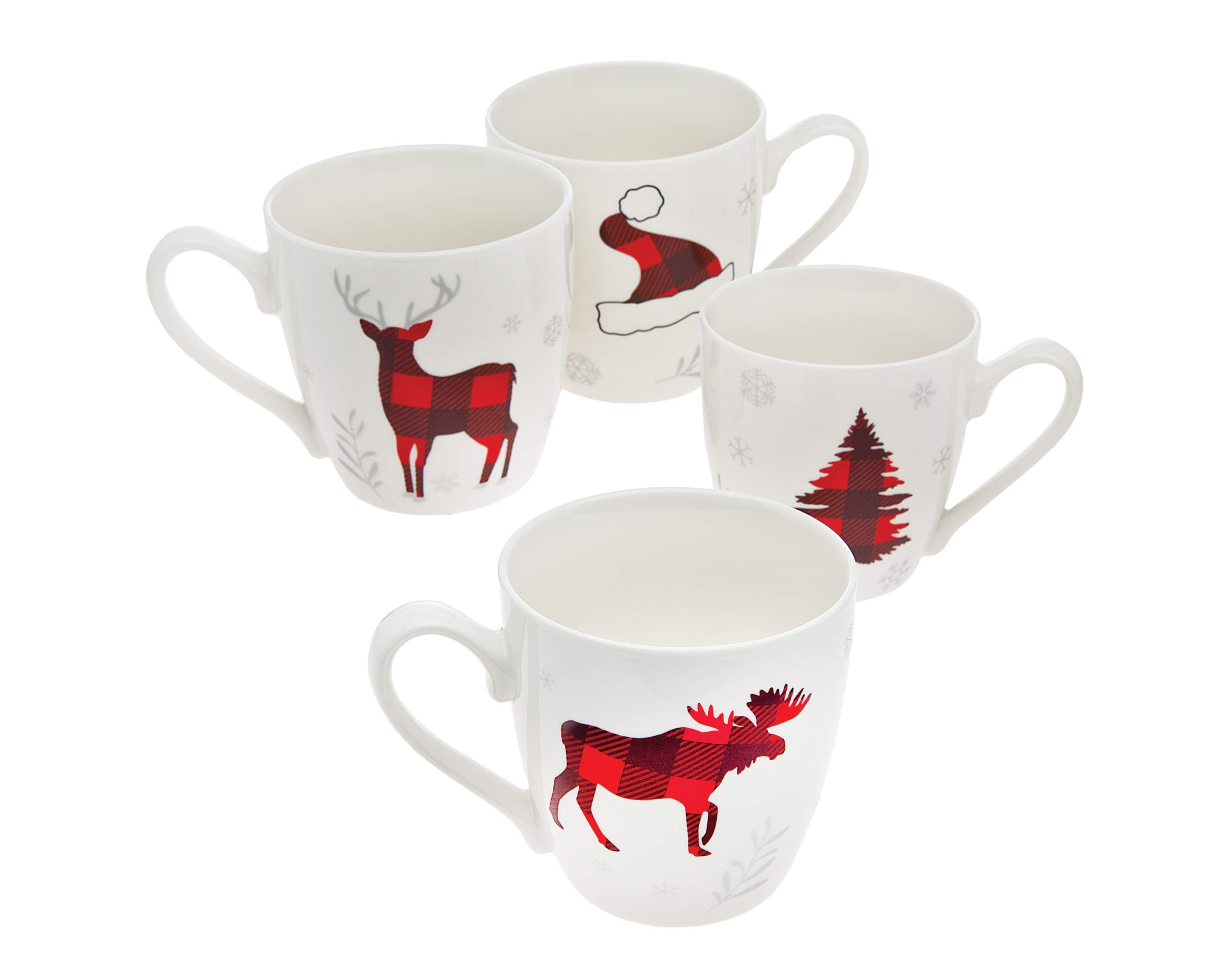 GodingerHoliday Decor Coffee Mugs Set, Christmas Decorations - 16 oz - Set of 4