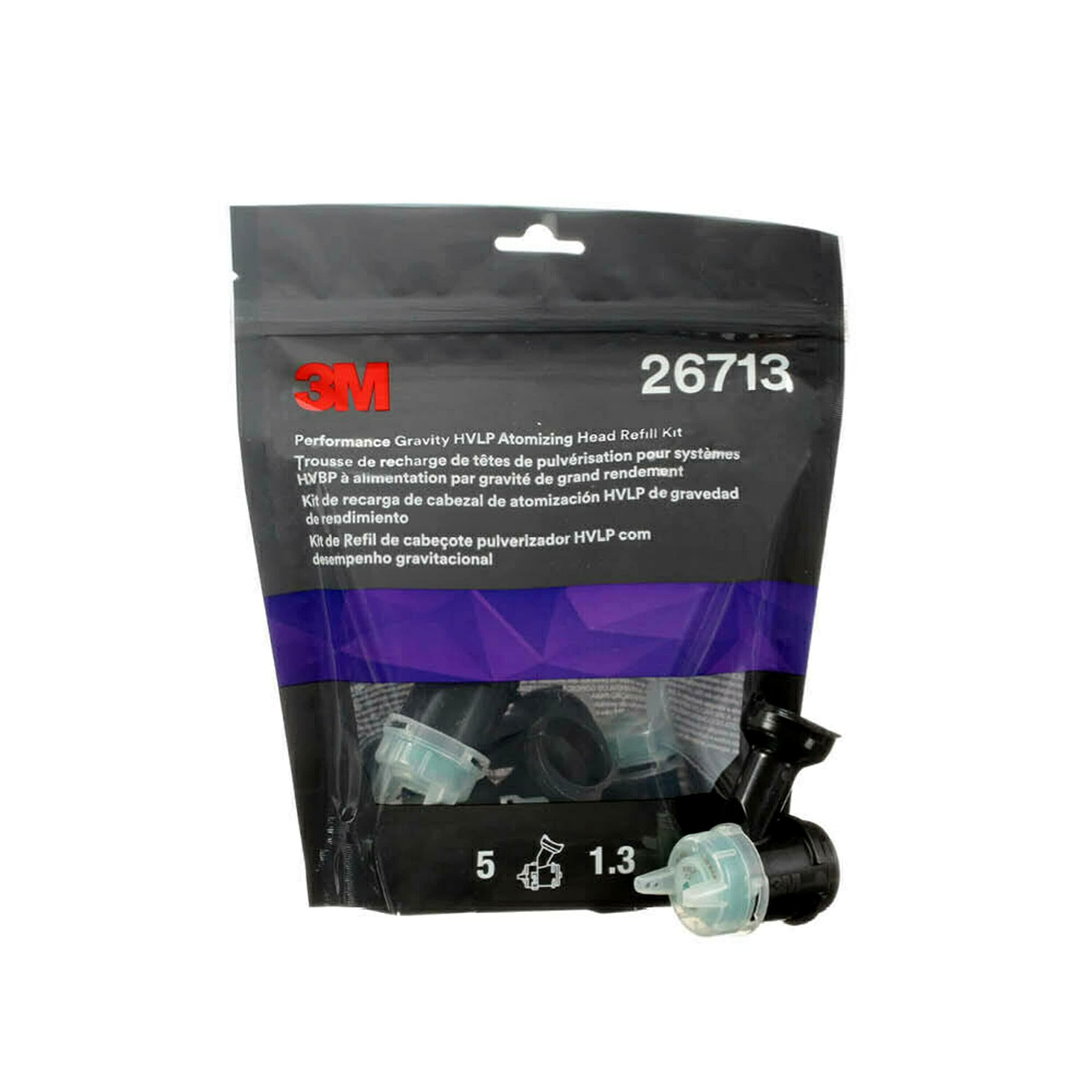 Performance Gravity HVLP Atomizing Head Refill Kit, 26713, Size 1.3, Green, for use Performance Spray Gun PPS 2.0 Paint Cups, 5 Pack
