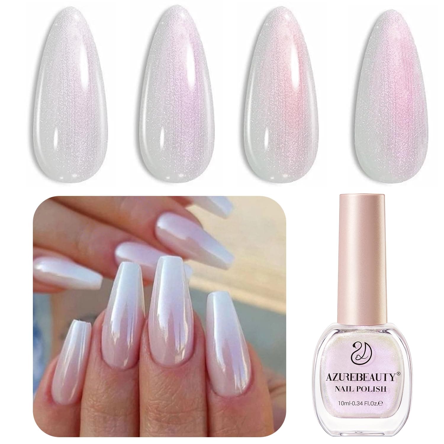 Chrome Quick Dry Nail Polish | Shine Pearl, Natural Lustrous Enamel | DIY Manicure & Pedicure with Chrome Finish