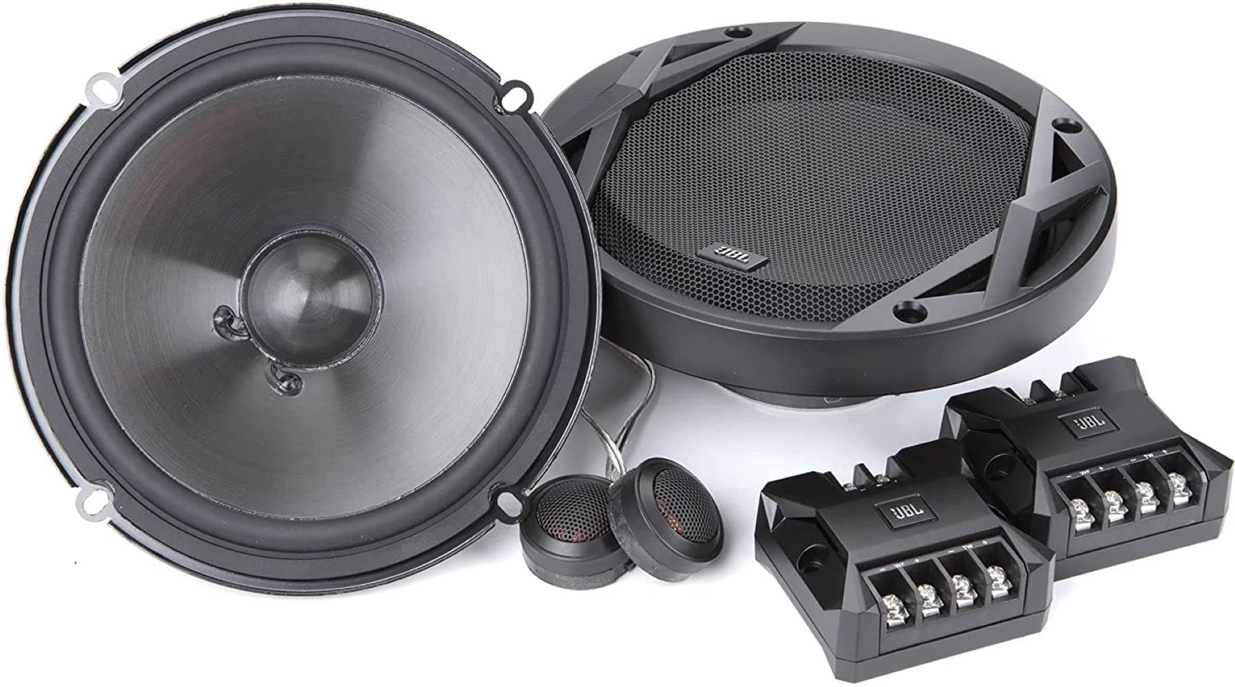 JBL Club 6500C 2-Way Car Audio System by Harman Kardon - 180 Watt Component Car Speaker Set with 160mm Plus One woofers, Silk Dome Tweeter & Crossovers