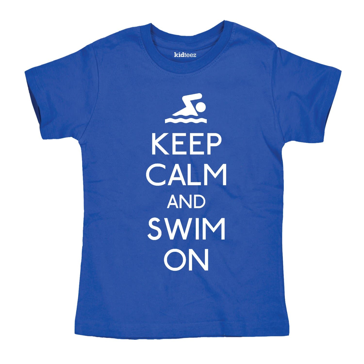 Keep Calm Swim On Novelty Swimming Team - Youth T-Shirt - Royal blue - X-Large