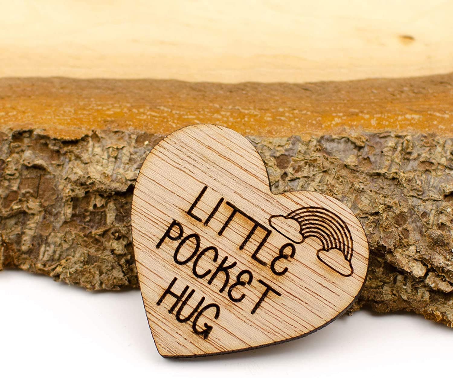 Little Pocket Hug Wooden Heart Token Miss You Note Hardwood Isolation Gift for Someone You Love Stay Home Stay Safe (1)