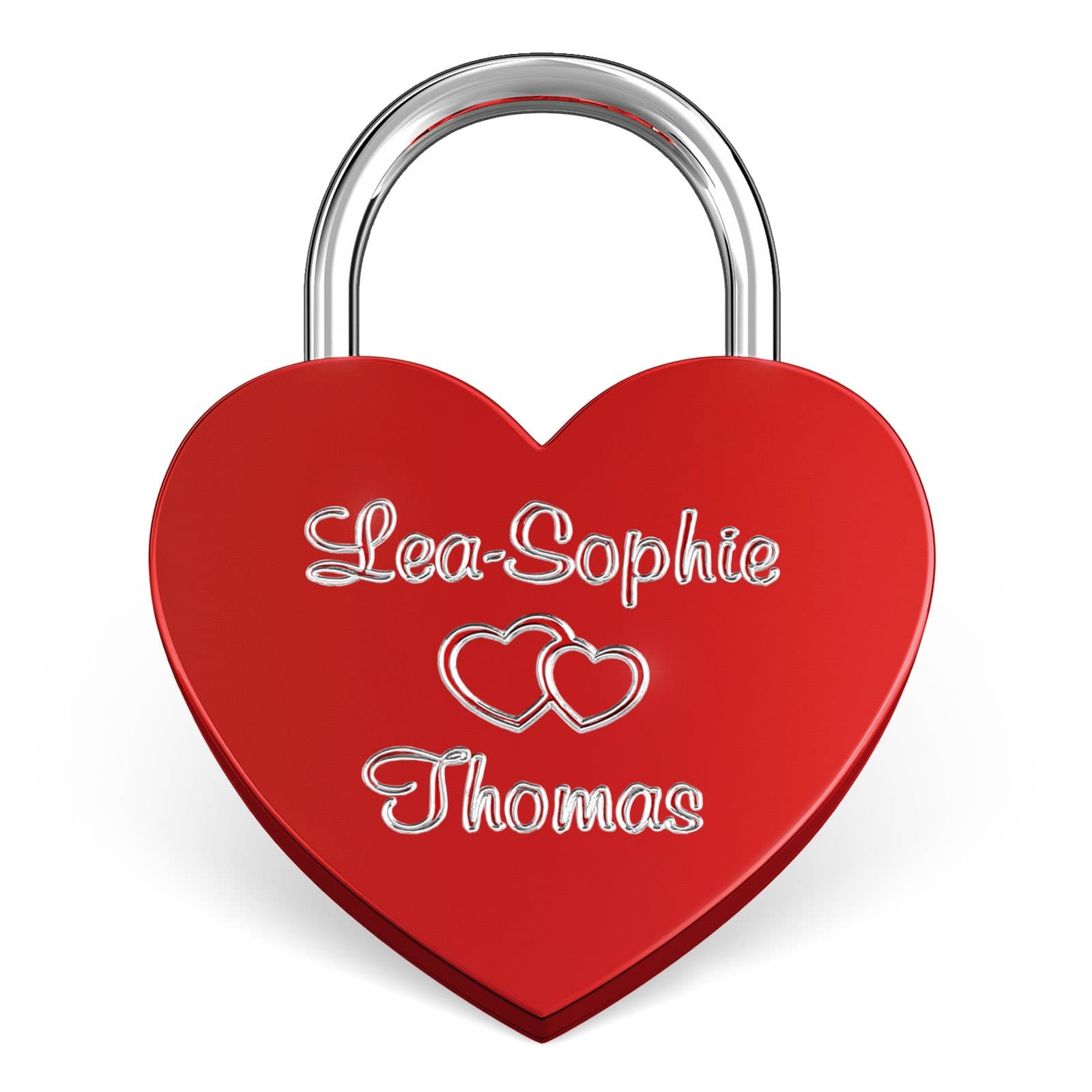 LIEBESSCHLOSS-FACTORY Engraved Heart Padlock Red, Gift-Box and much more… Get your customized Love-Lock now!