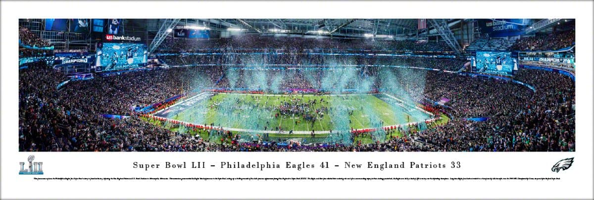 Super Bowl 2018 Champions, Philadelphia Eagles - NFL Panoramic Poster and Wall Décor by Blakeway Panoramas