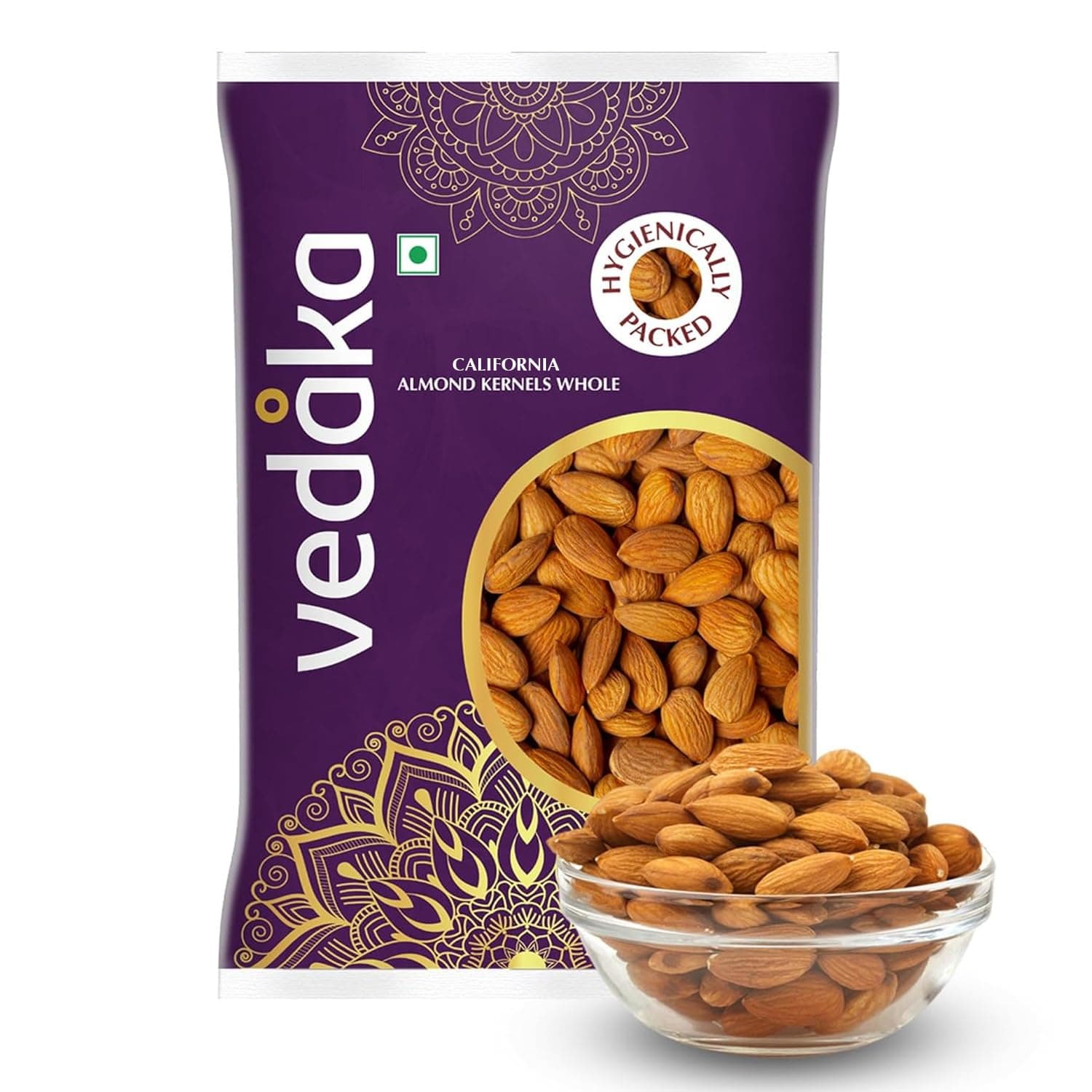 Amazon Brand - Vedaka 100% Natural California Almonds | 500 G | Badam Giri| High In Fiber |Rich In Protein And Dietary Fibre| Nuts & Dry Fruits