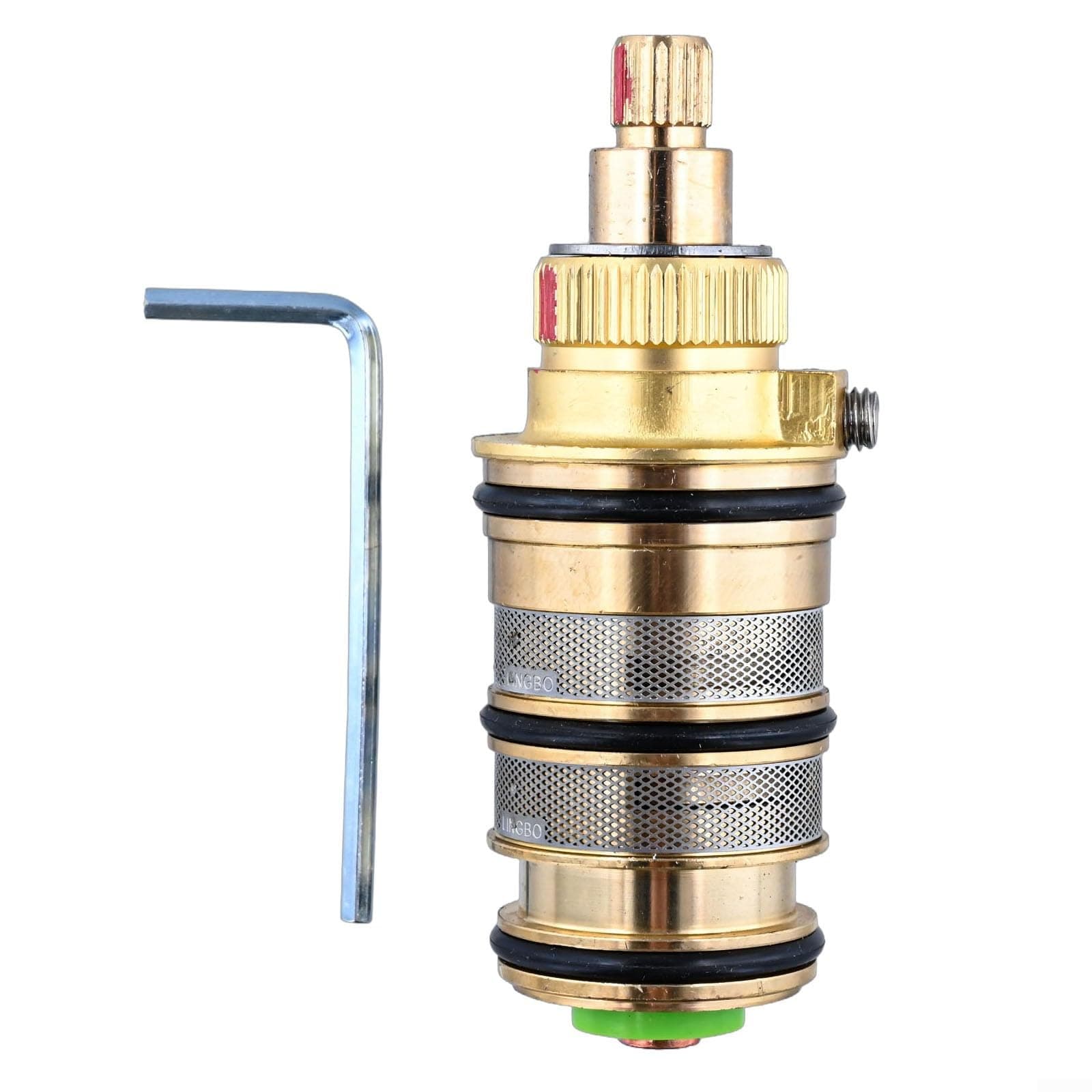 Hasaller Brass Bath Shower Mixing Valve Brass Bath Shower Thermostatic Cartridge and Handle for Mixing Valve Mixer Shower Bar Mixer Tap Shower Mixing Valve Cartridge