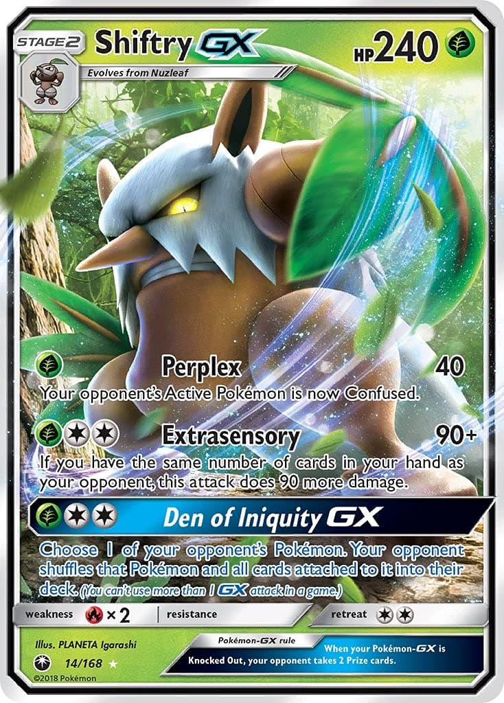Shiftry GX - 14/168 - Ultra Rare - Pokemon Sun & Moon Celestial Storm - Comes Protected In Penny Sleeve & Ultra Pro Top Loader