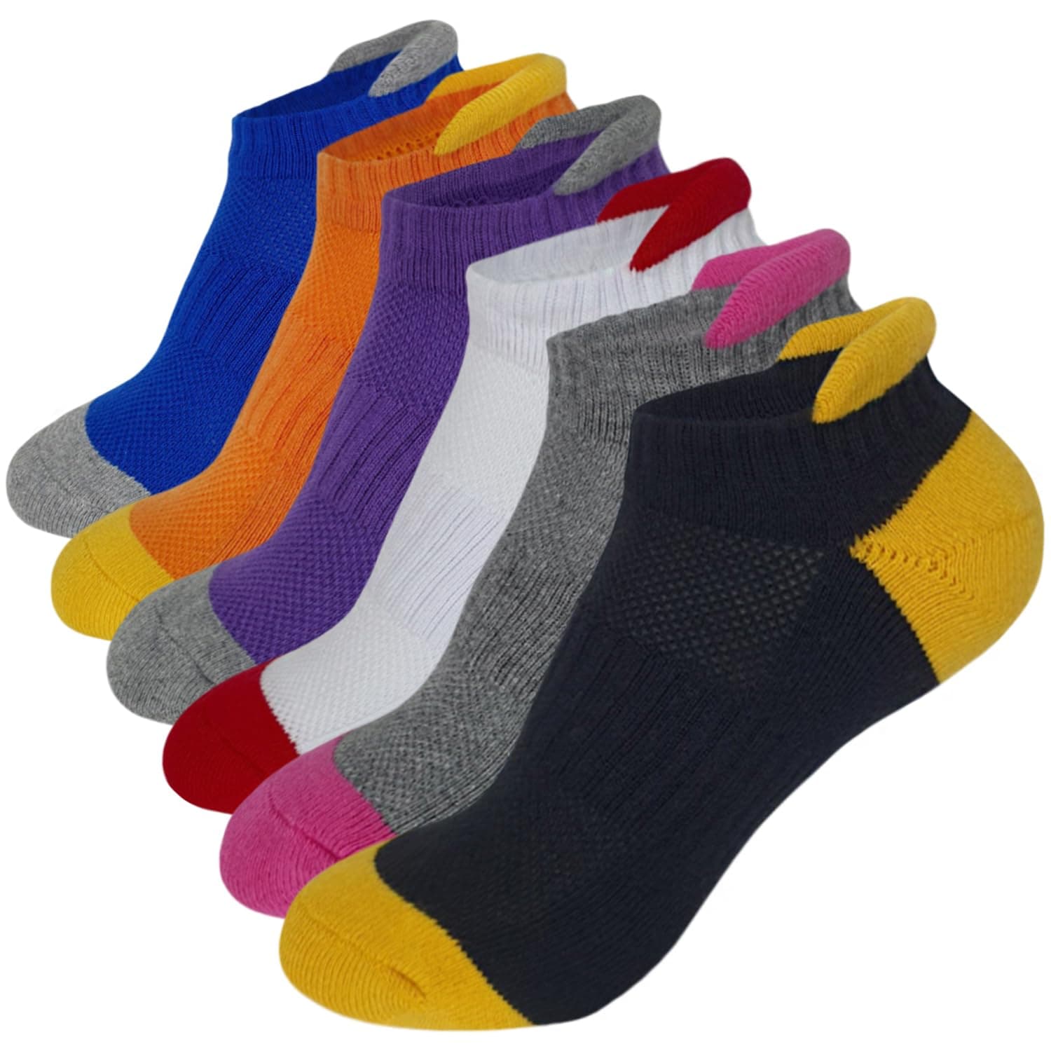 Women’s 6 Pairs Thick Ankle Socks – Cushioned Cotton Athletic Running Socks Breathable Mesh Heel Tab, Size 6-9