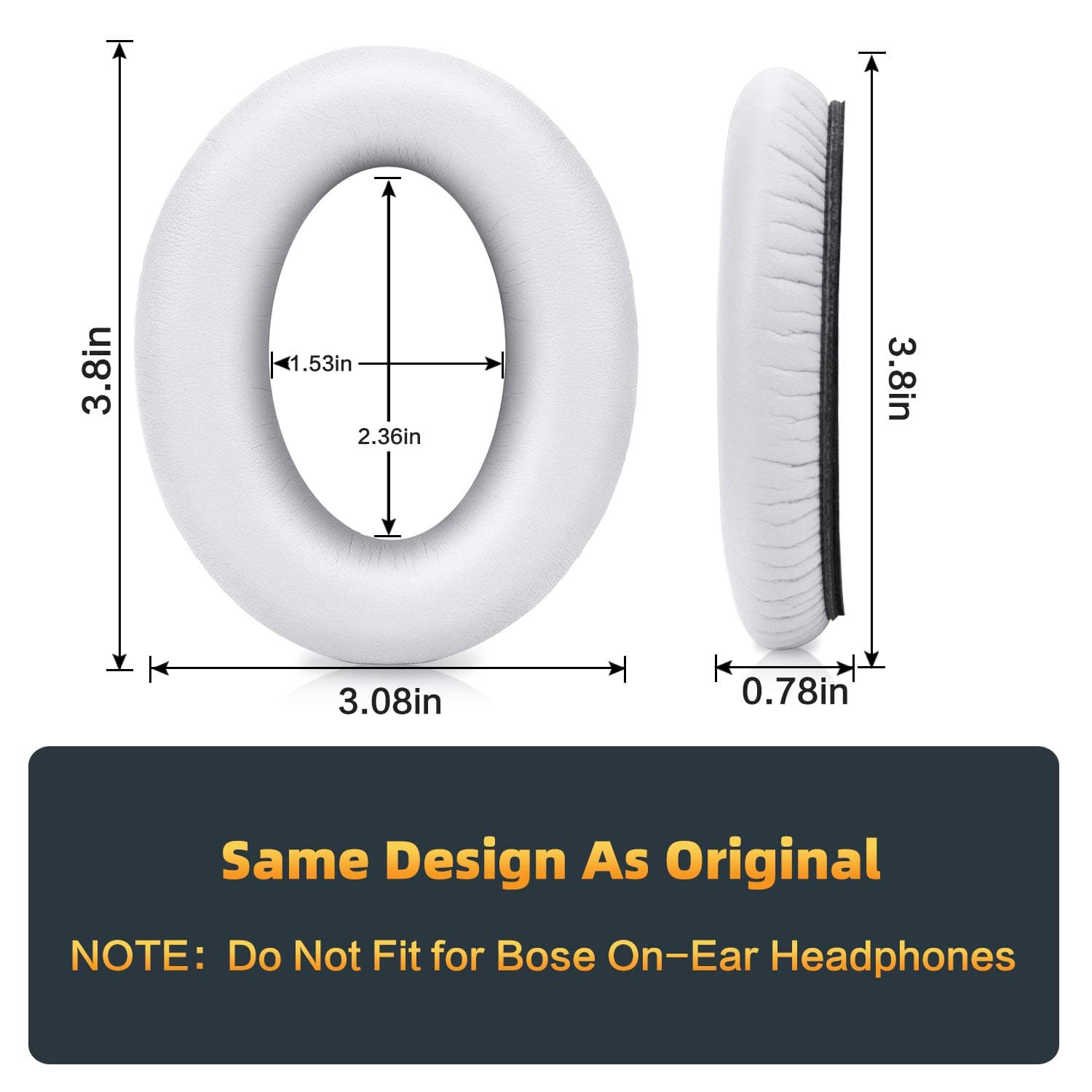 GEVO Premium Replacement Ear Pads Compatible for Bose QC35 & QC35ii Over-Ear Headphones Made - Comfortable Adaptive Memory Foam and Extra Durable Earpads Kit for Bose QuietComfort 35 &35ii(White)