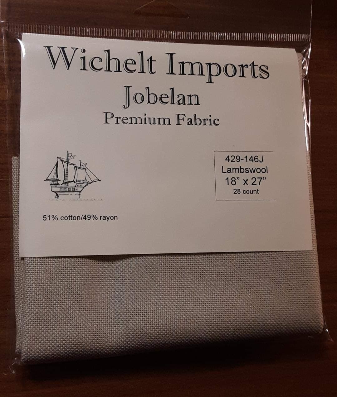 Wichelt Premium JOBELAN Fabric for Cross Stitch Lambswool 28ct 18" x 27" …