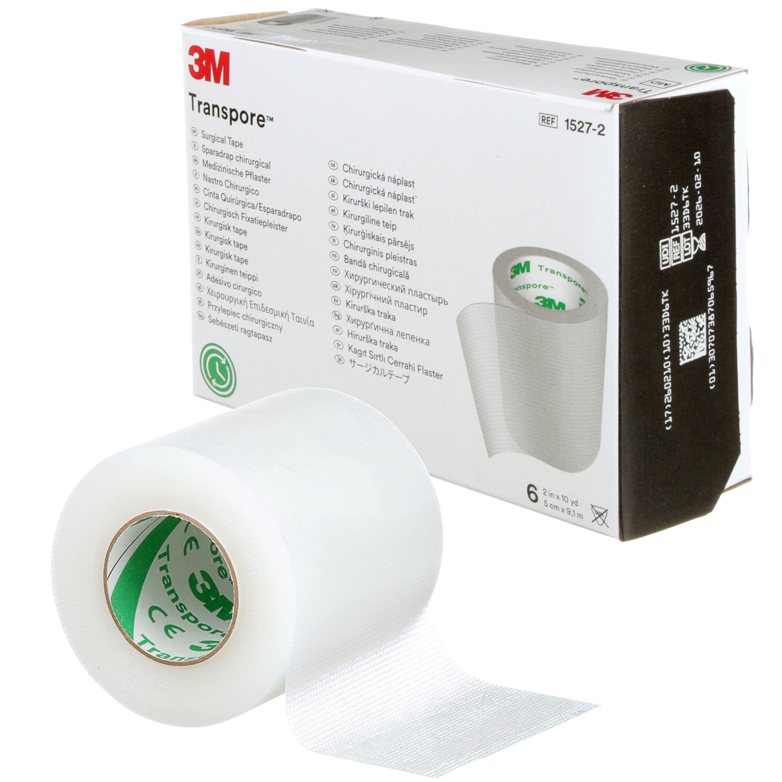 3M Transpore MM1527-2 TRANSPORE SURGICAL TAPE 5CM X 9.14M (Pack of 6)