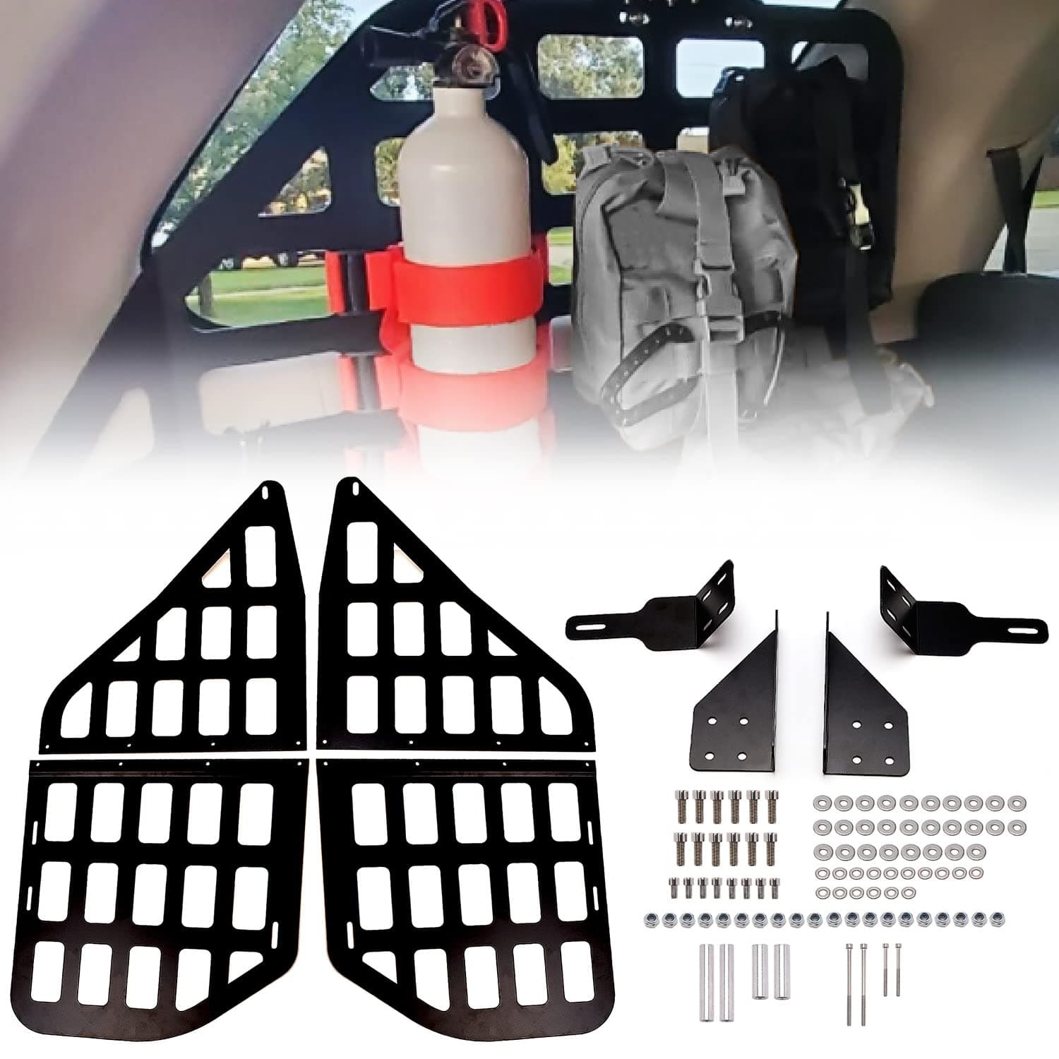 Rear Window Molle Panel Modular Storage Panel System Compatible with 2010-2020 Toyota 4Runner, Rear Cargo Luggage Storage Carrier