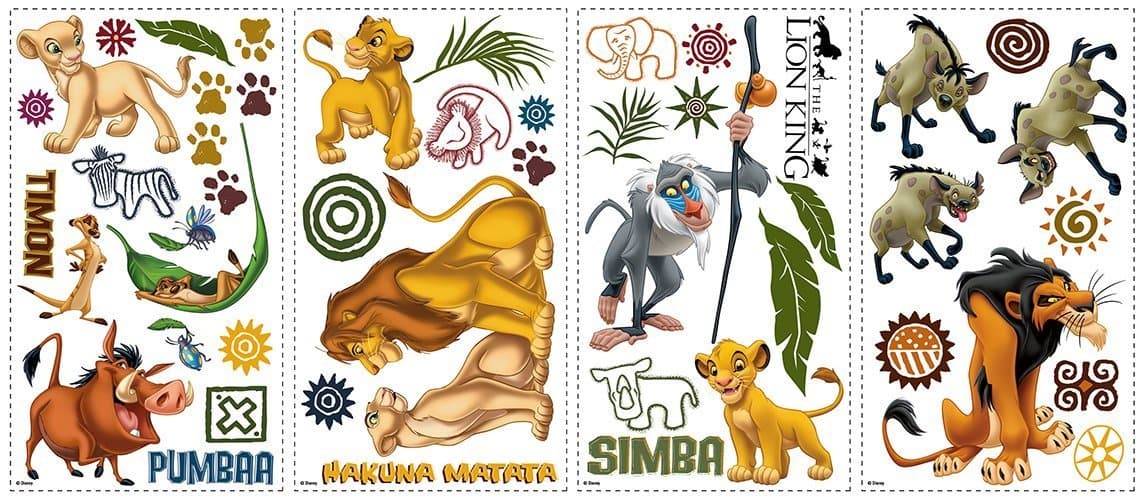 Roommates Rmk1921Scs The Lion King Peel And Stick Wall Decals 10 Inch X 18 Inch