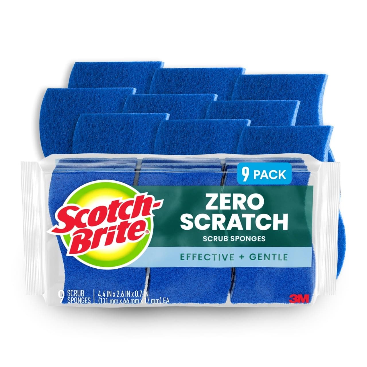 Scotch-Brite Non-scratch Scrub Sponge, 9 Count (Pack of 2)