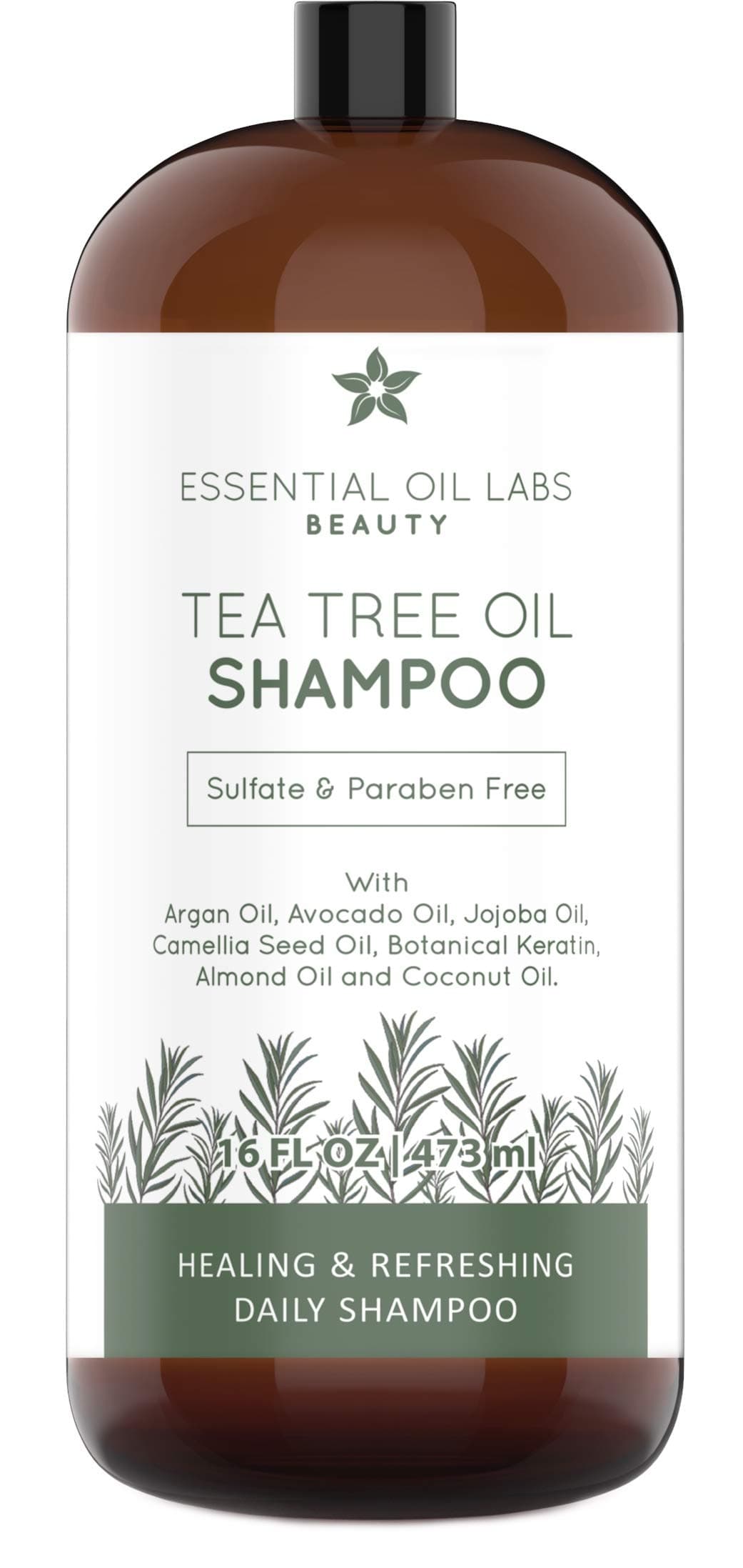 Essential Oil Labs Tea Tree Shampoo, Made with Natural Ingredients - Sulfate and Paraban Free - 16 ounce