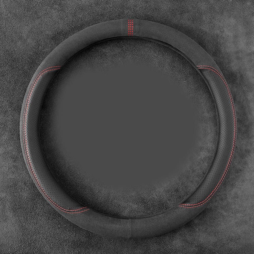 Car Steering Wheel Cover Suede for Mini Clubman/John Cooper Works F54 F55 F56 F57 F60 4-Doors Anti-slip Soft Steering Wheel Protector Breathable Interior Accessories,A-OSTYLE