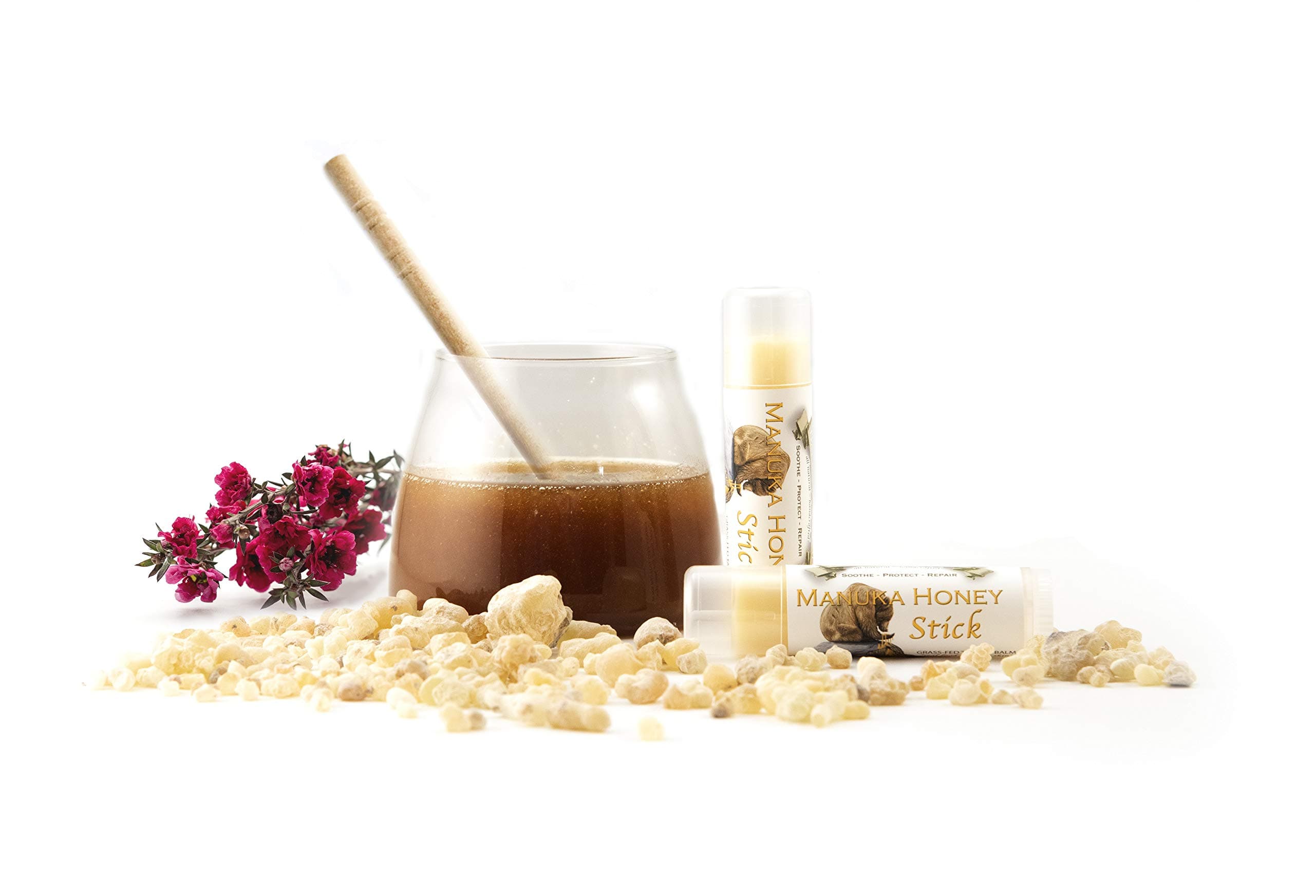 Manuka Honey Moisture Stick (HUGE on-the-go 0.5 oz tube) - Super Emollient Lip Balm, Spot Treatment for All Skin Types incl. Eczema, Psoriasis, Sensitive Skin - Grass-fed Tallow - Balm of Gilead …