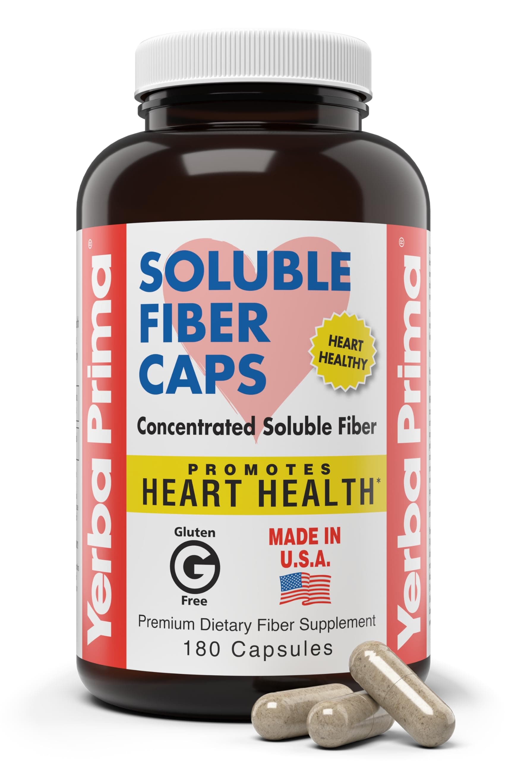Yerba Prima Soluble Fiber Capsules, 180-Count
