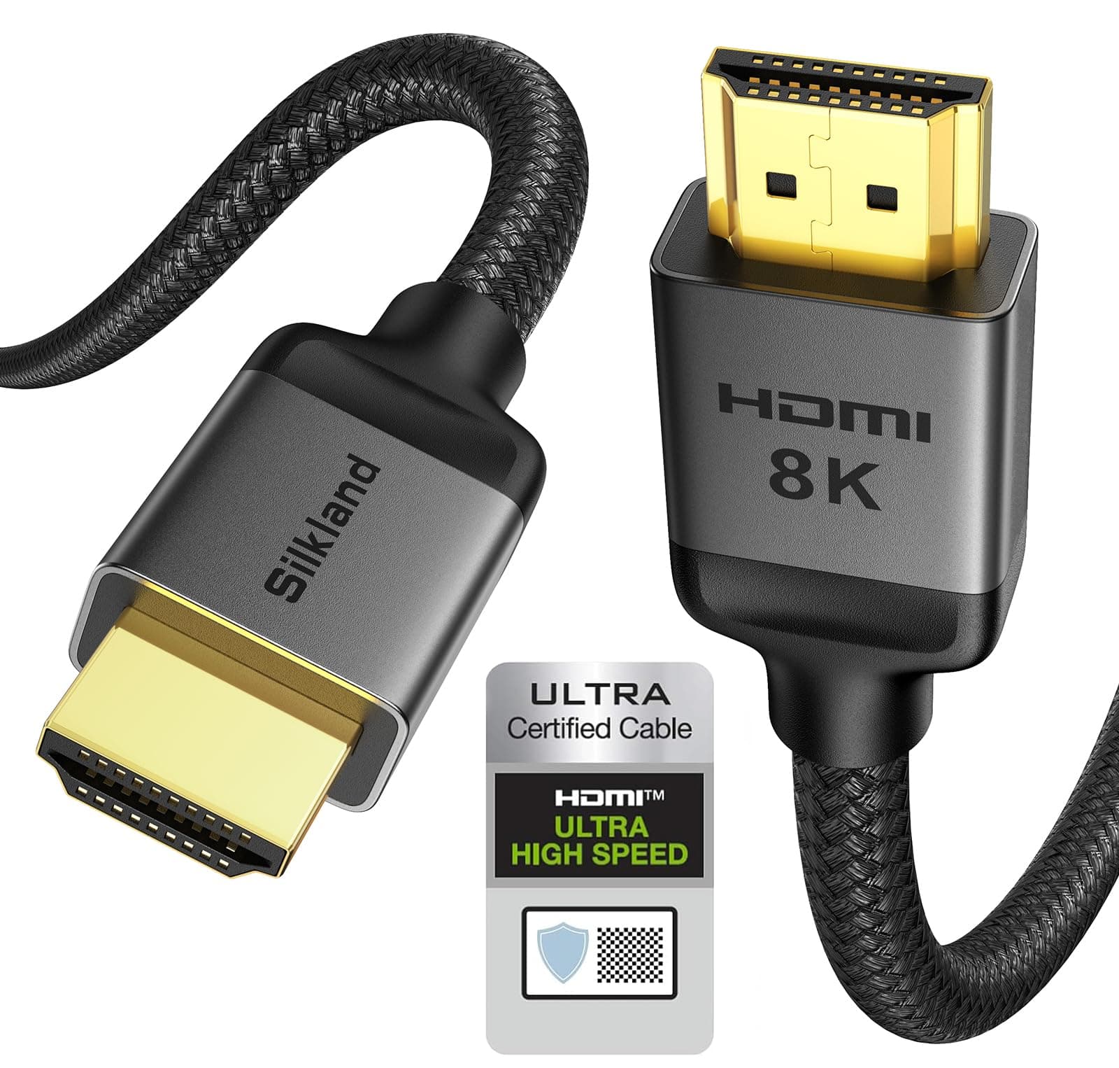 4K@120Hz HDMI®2.1 Cable 2M Certified, [8K@60Hz, 4K@144Hz, 2K@240Hz] Ultra High Speed HDMI® Cable 48Gbps Upgrade Braided, VRR, HDR, eARC, HDCP2.3, Compatible for Xbox Series X/PS5/PS4/TV