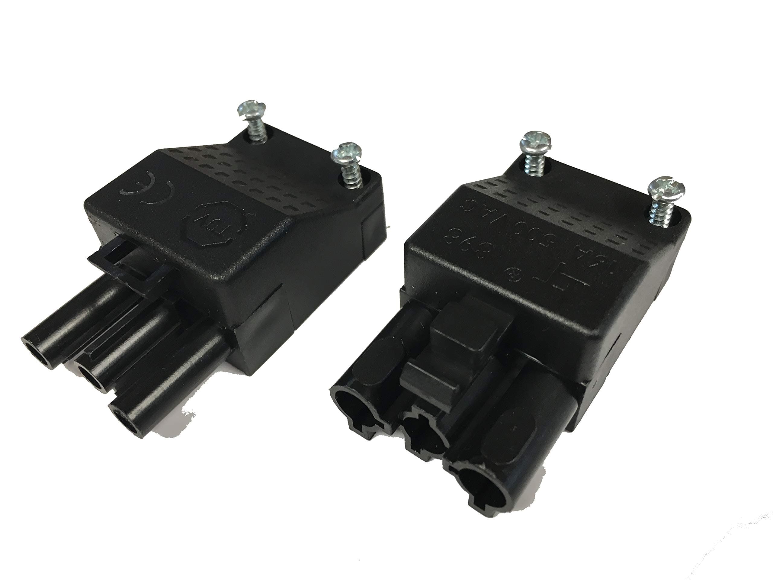 Plug-in connection (plug and counterpart/connection) for pluggable building installation, ST18/3S C1 ZEV SW RD, 3-pole, unassembled, incl. strain relief and locking.