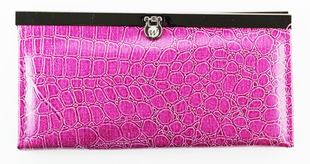 Stylish Alligator Skin Purse - Slim & Convenient Woman's Wallet (Purple)