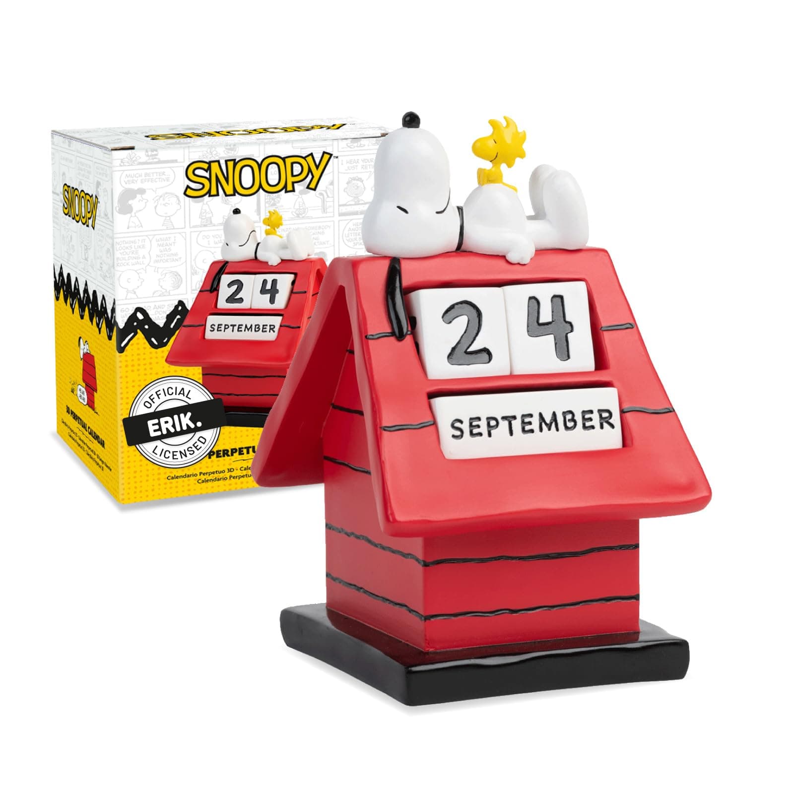 Grupo Erik Perpetual Calendar - Snoopy Merchandise | Desk Calendar, Home Office Desk Accessories, Home Decor Accessories | Peanuts Snoopy Gifts For Dog Lovers