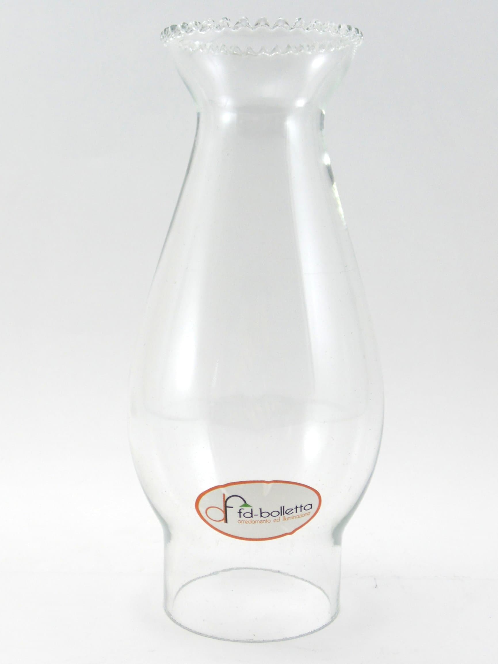 replacement glass for oil lamps, clear glass bell for oil and oil lamps, tubes for glass lamps.T4 Max measurements:H from a min of 19 cm to a max of 20 cm, outside diameter mouth 6.5 cm