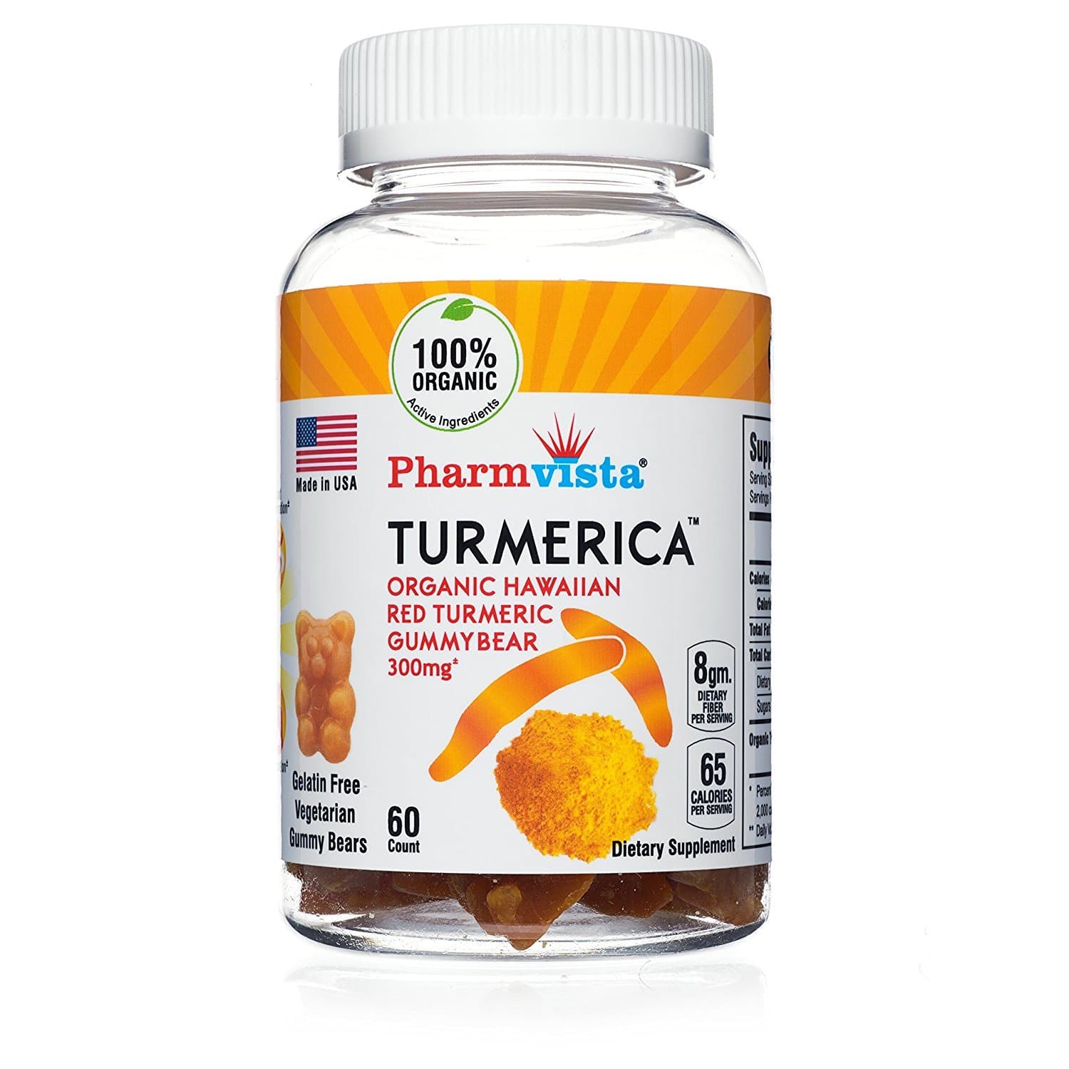 Turmerica - USDA Organic Turmeric Curcumin Gummies 300mg, Anti Inflammatory, Joint Pain Relief, Antioxidants. 100% Vegetarian, Kosher & Halal Certified - 60 Count…