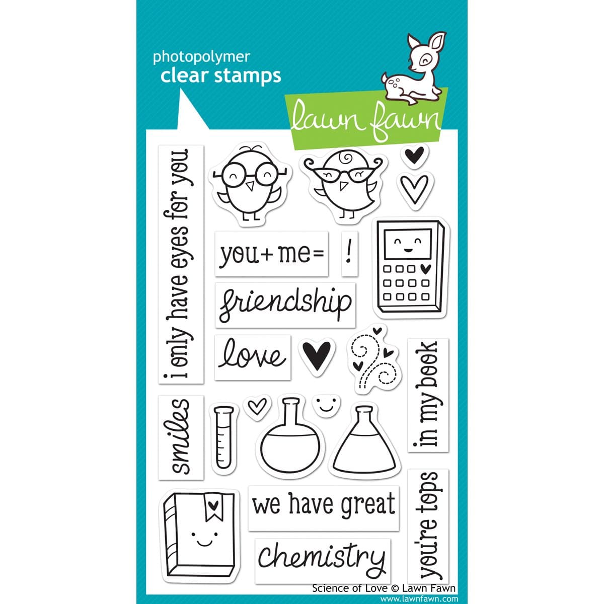 Lawn Fawn Clear Stamps 4"X6"-Science Of Love -LF597