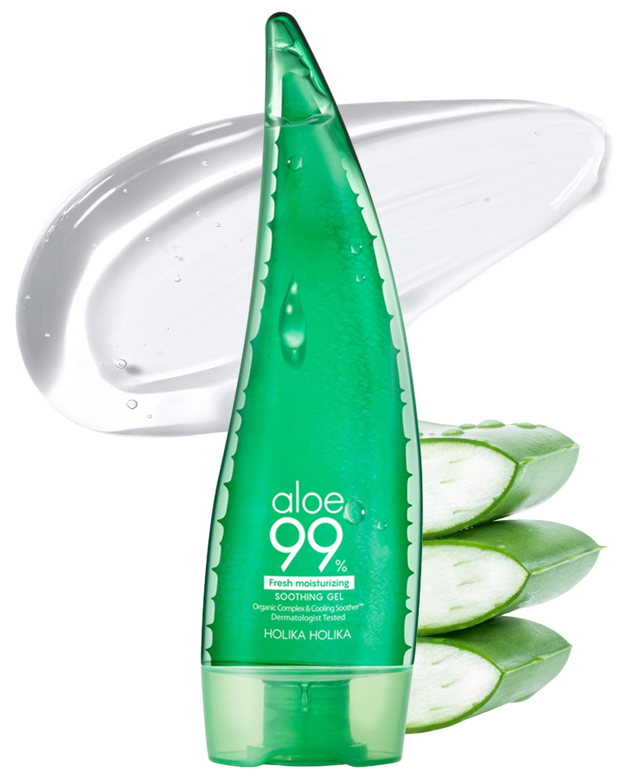 Aloe Fresh Moisture Soothing Gel - Face Body Moisturizer - Fermented Aloe and Cica - Hydrating Cooling Hypoallergenic Korean Skincare for Sensitive Sunburned Skin, 8.45oz